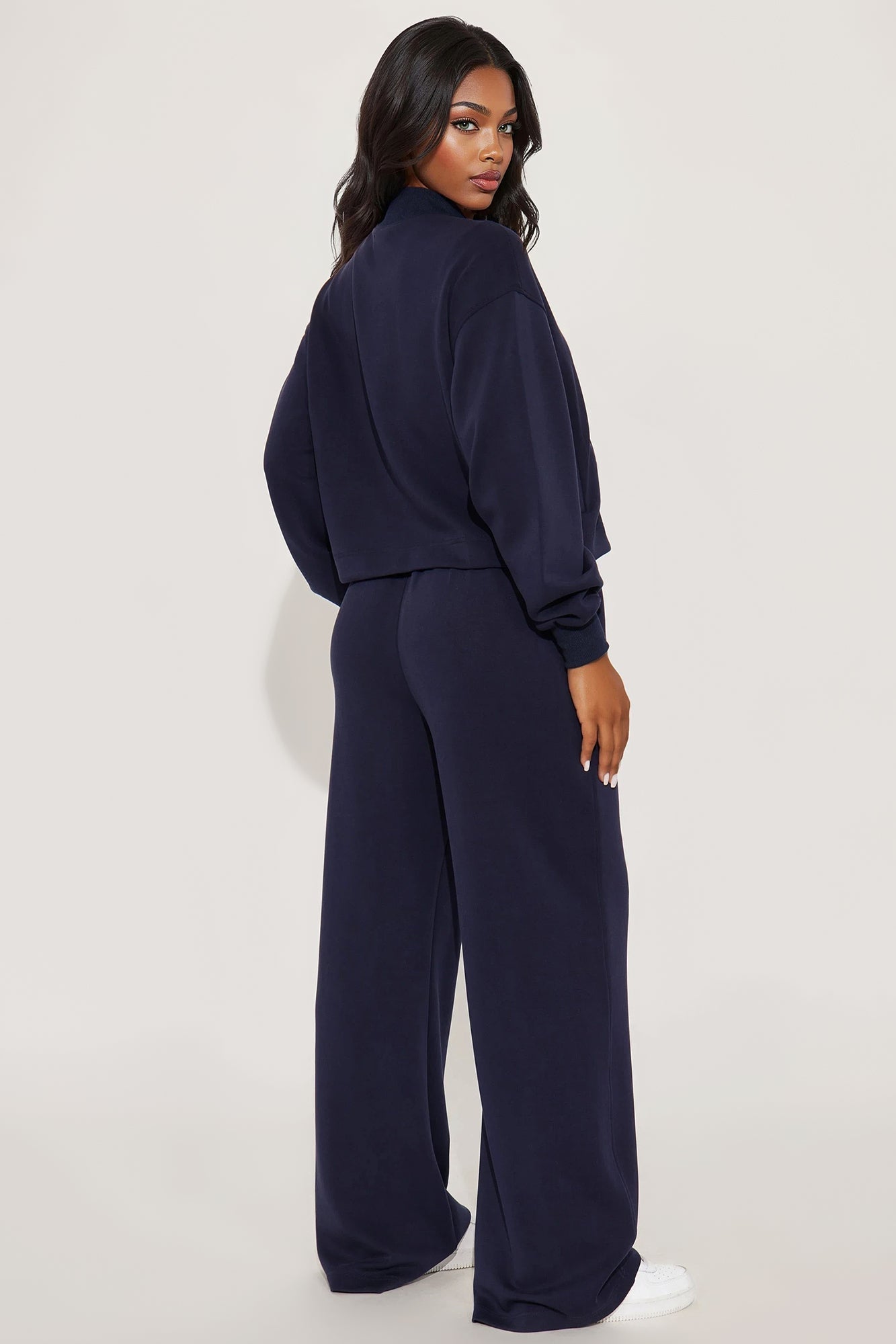 Set The Pace Scuba Pant Set - Navy