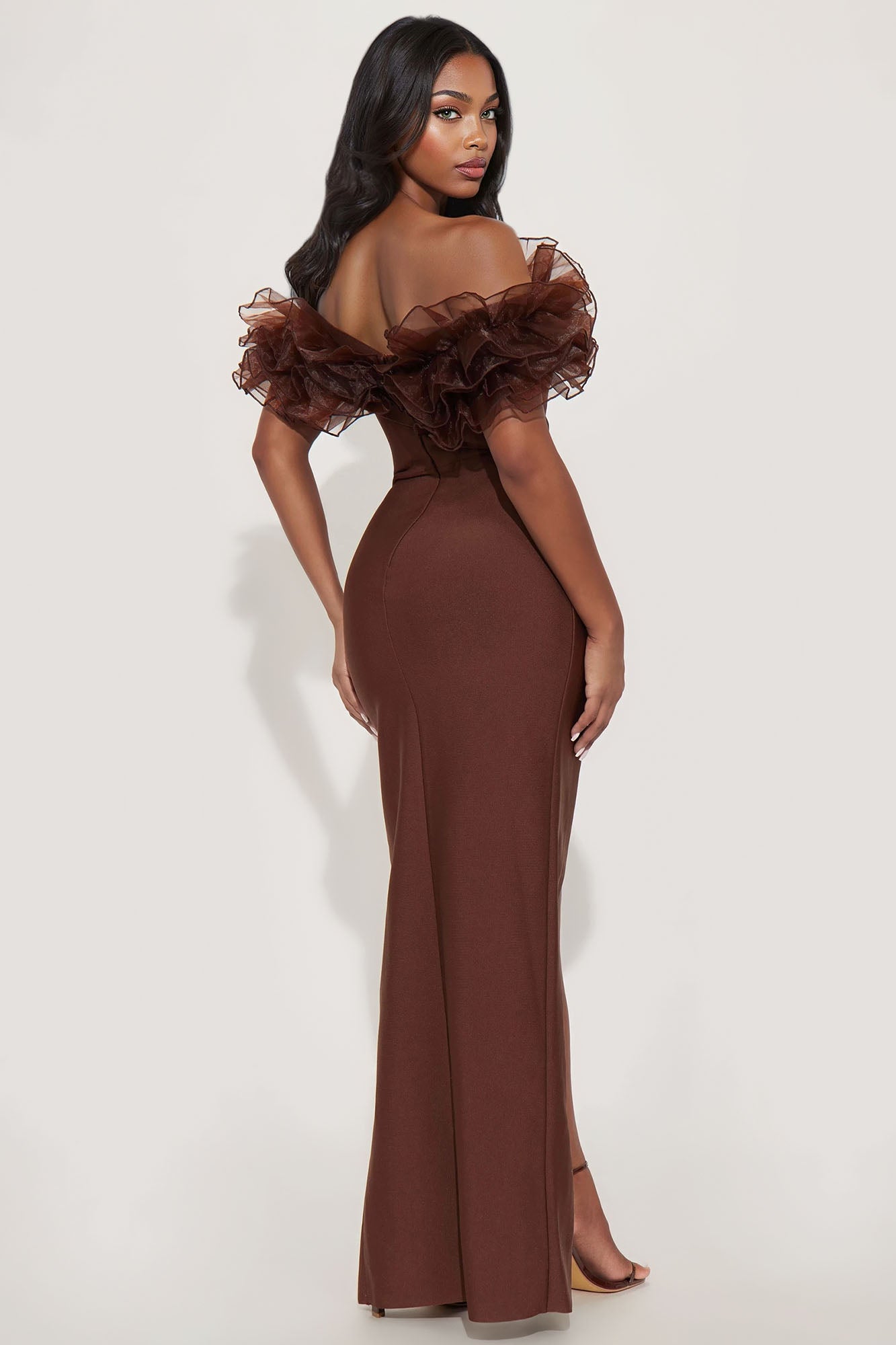 Refined Glam Bandage Gown - Chocolate
