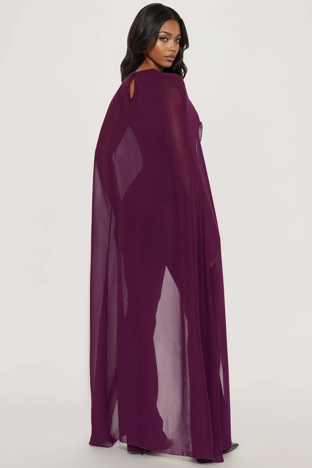 Amberly Draped 3 Piece Pant Set - Wine 