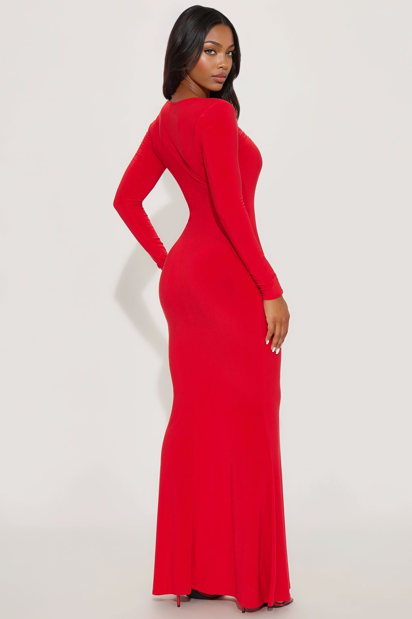 Caught You Staring Strappy Maxi Dress - Red