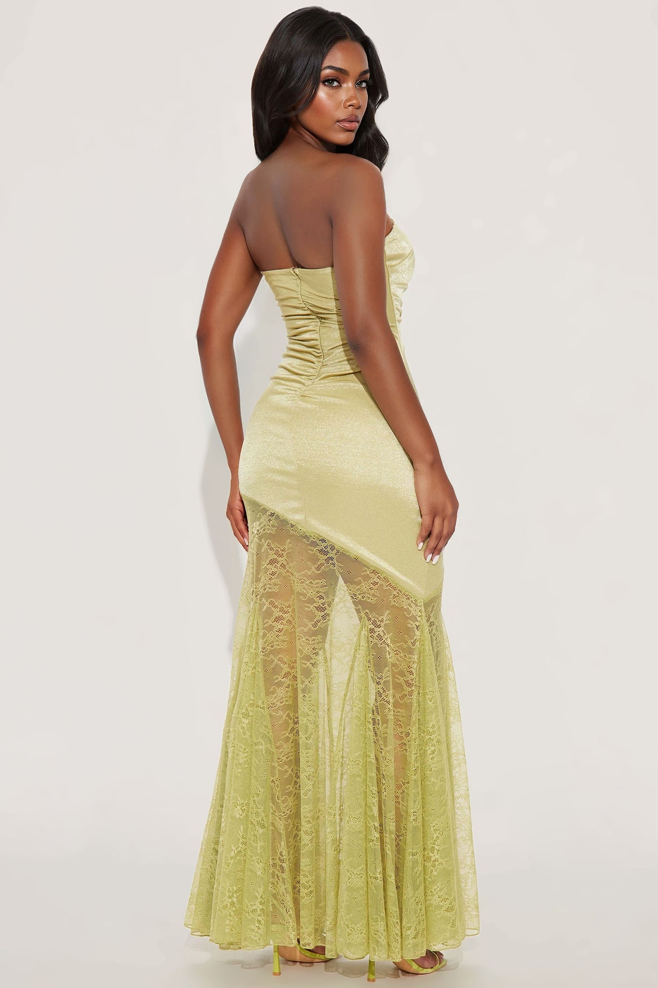 Soft Love Strapless Maxi Dress - Sage