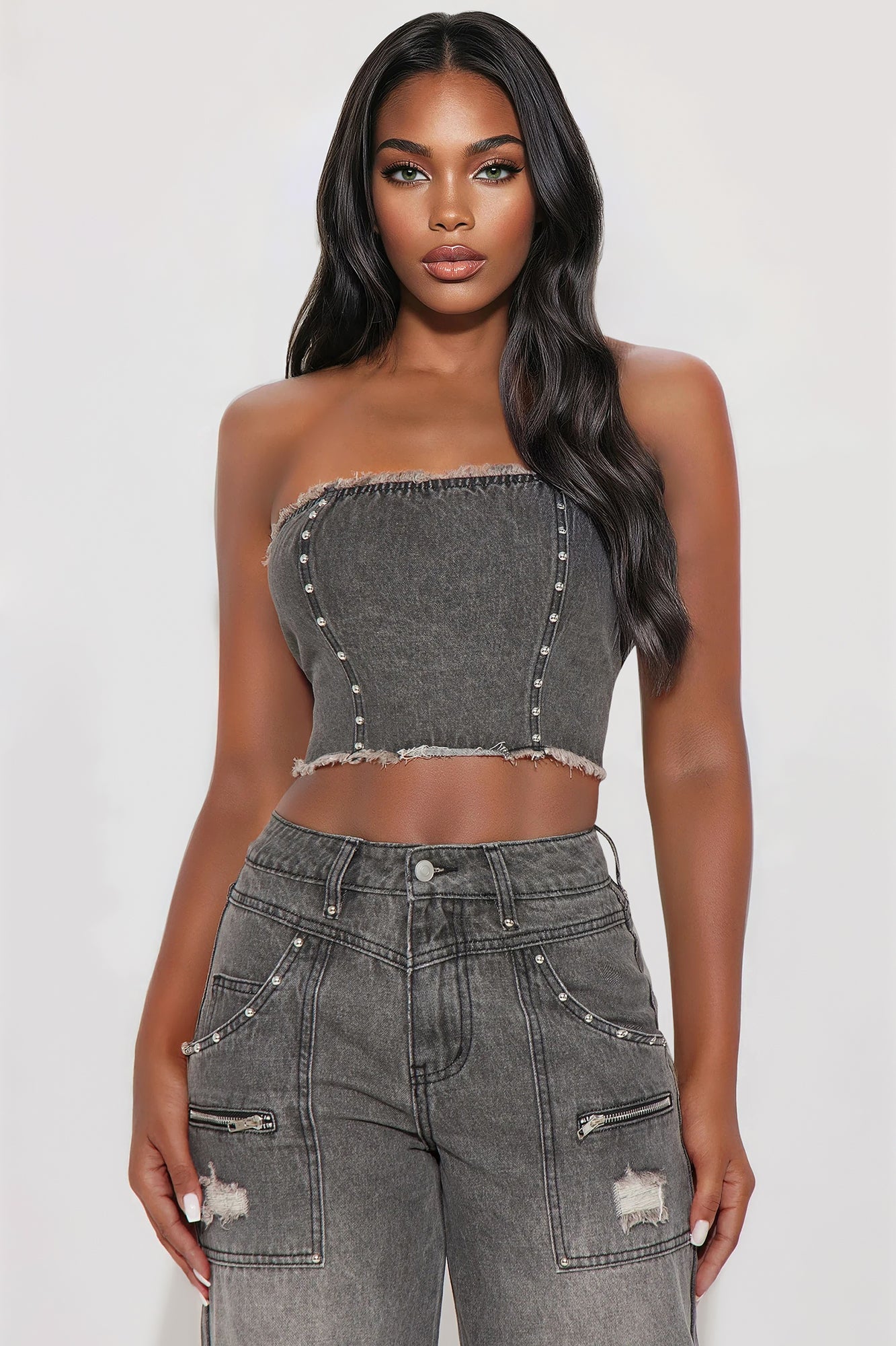 Ember Denim 3 Piece Pant Set - Black