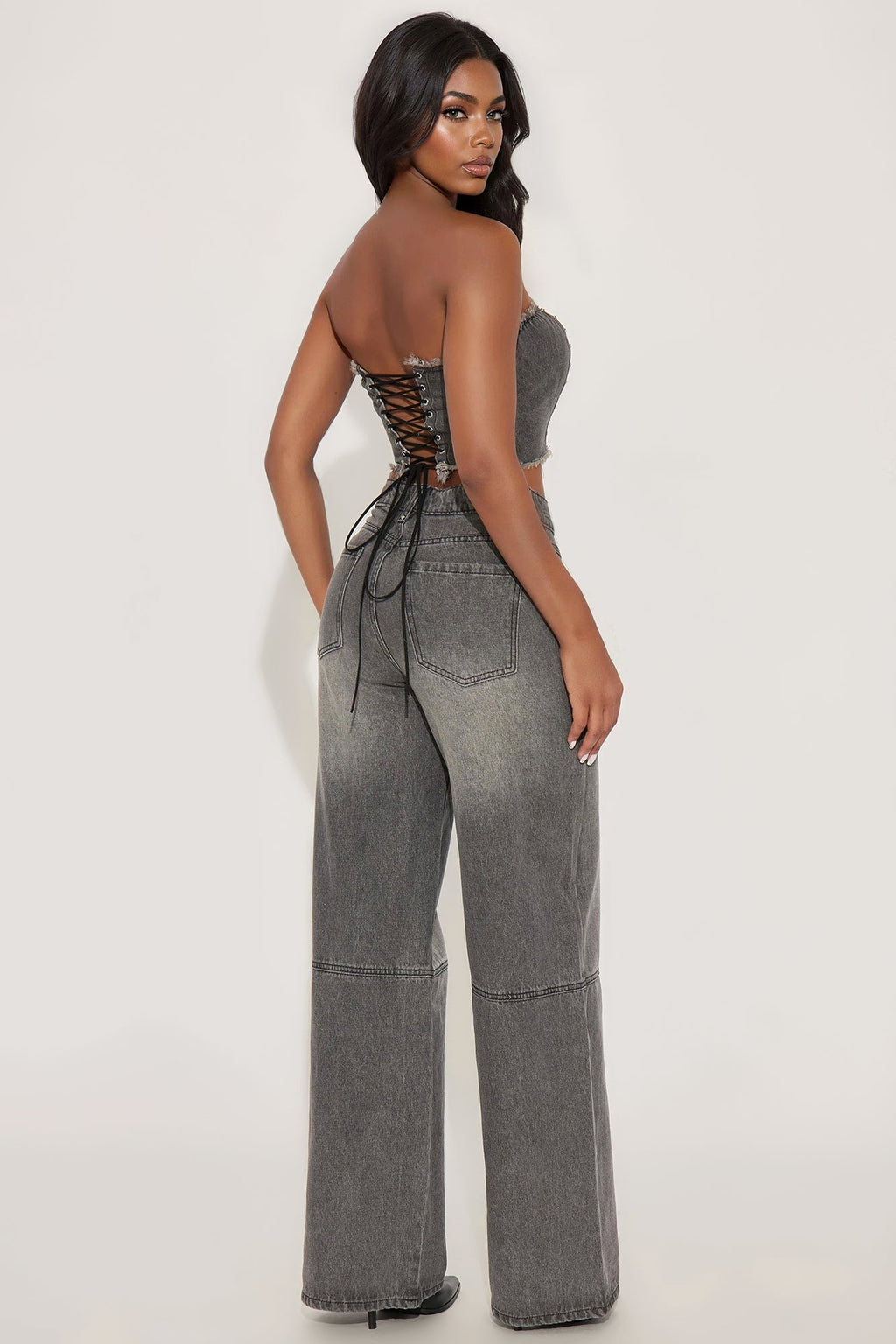 Ember Denim 3 Piece Pant Set - Black