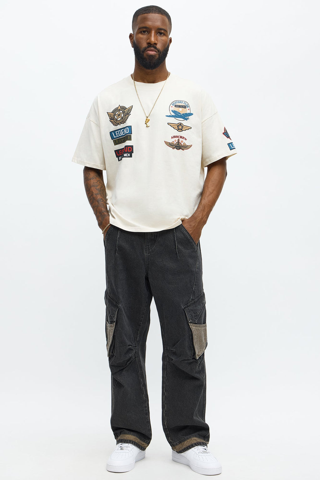 Legendary Airman Oversized Short Sleeve Tee - Off White