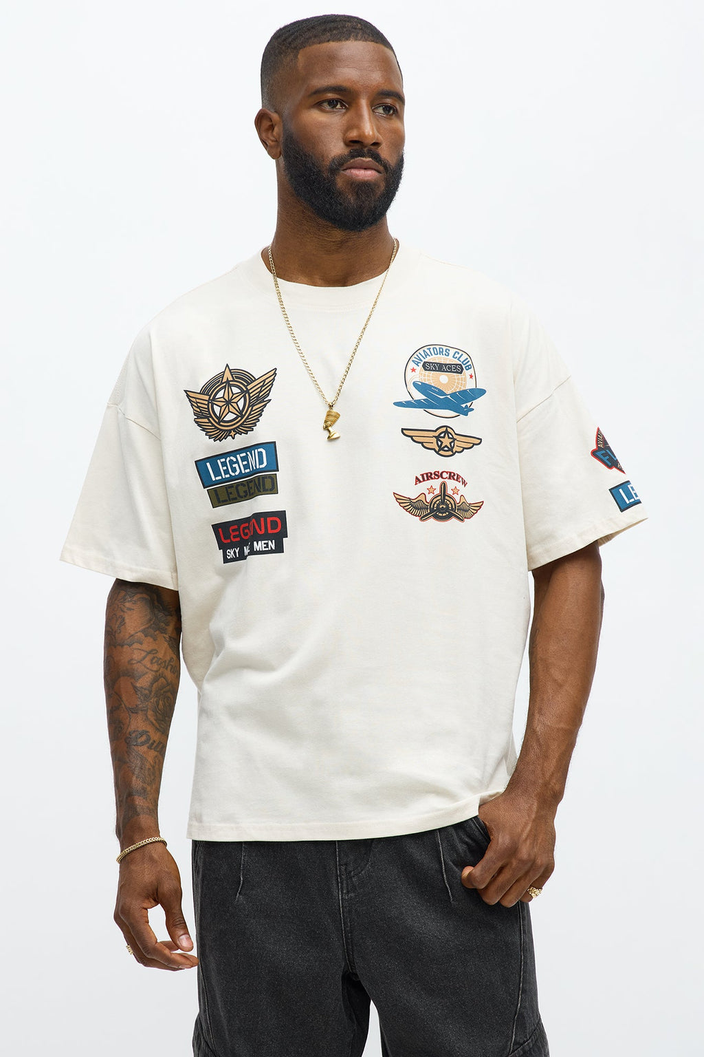 Legendary Airman Oversized Short Sleeve Tee - Off White