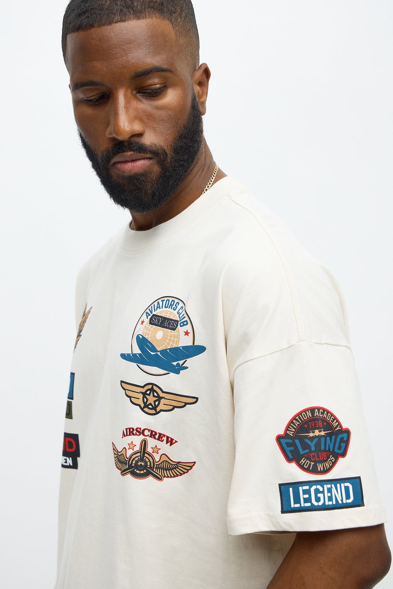 Legendary Airman Oversized Short Sleeve Tee - Off White