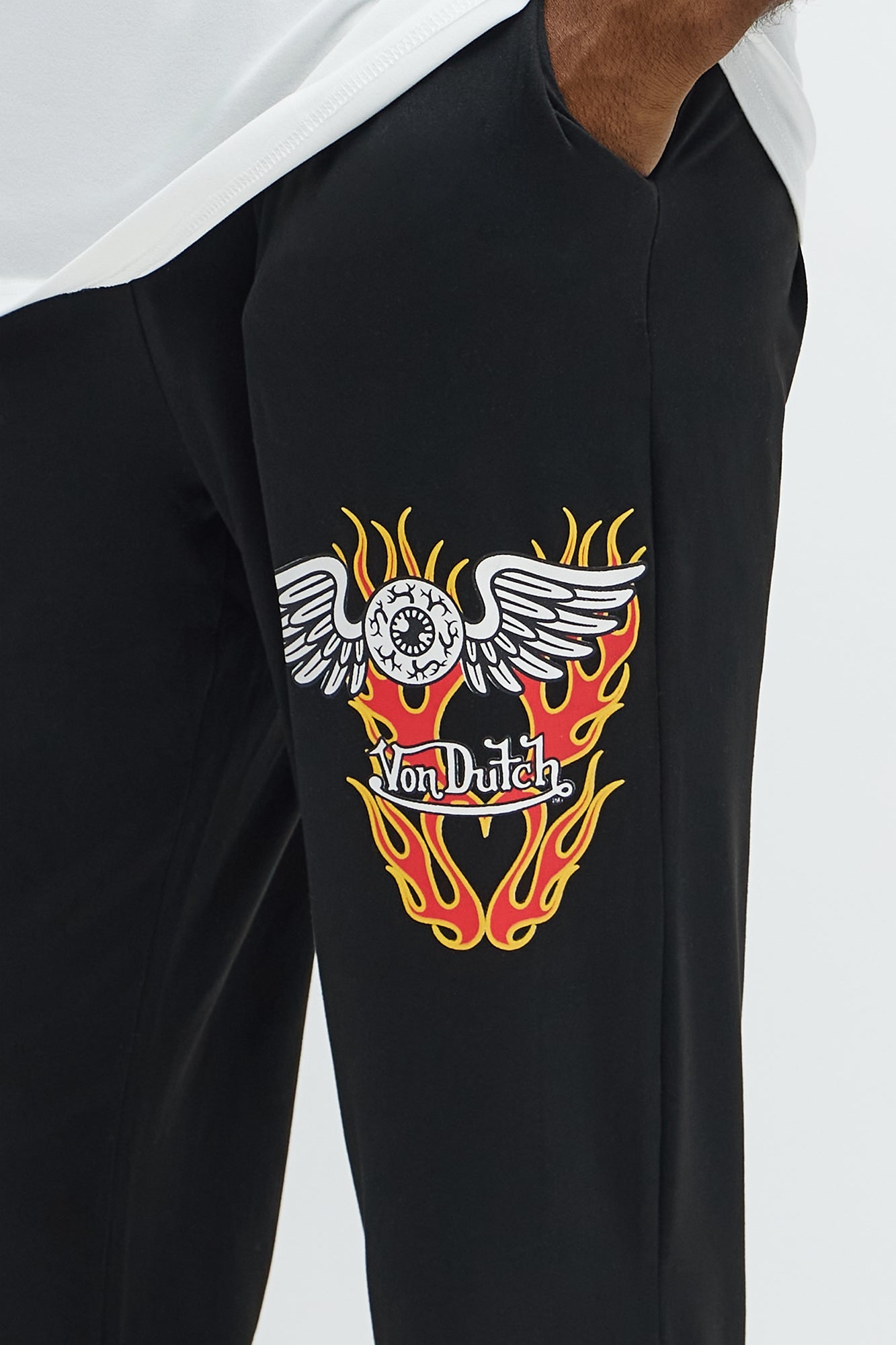 Von Dutch Moto Graphic Lounge Set - Black/White