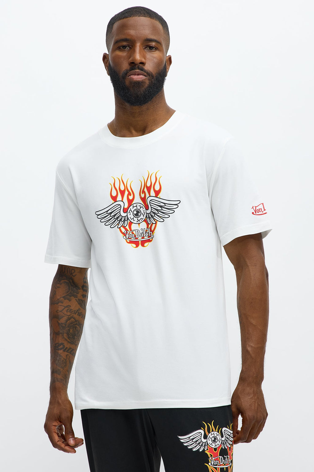 Von Dutch Moto Graphic Lounge Set - Black/White