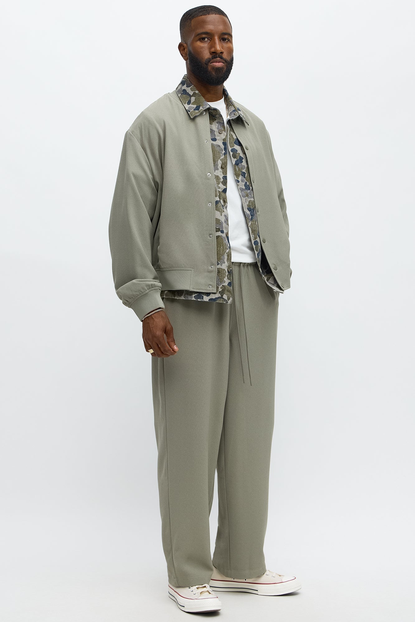 Golden Hour Relaxed Bomber Jacket - Sage