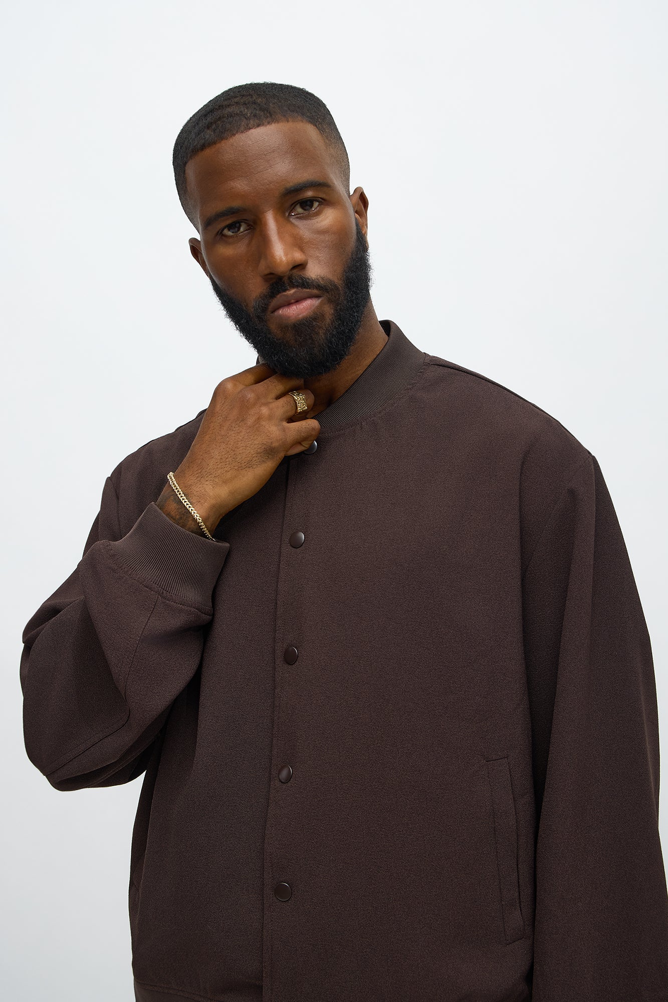 Golden Hour Relaxed Bomber Jacket - Brown
