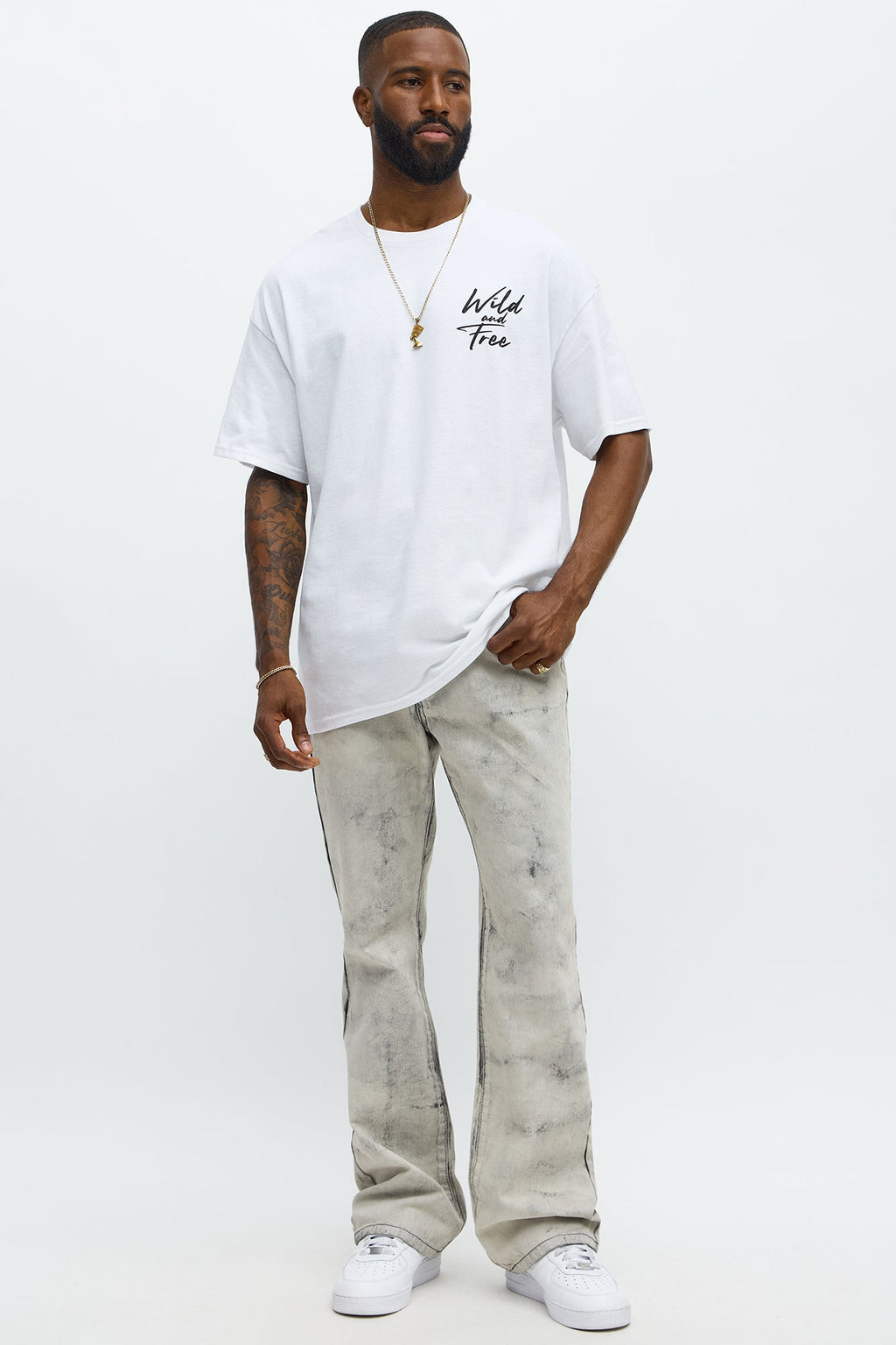 Stacked Slim Flare Not For The Smoke Jeans - Grey/Smoke