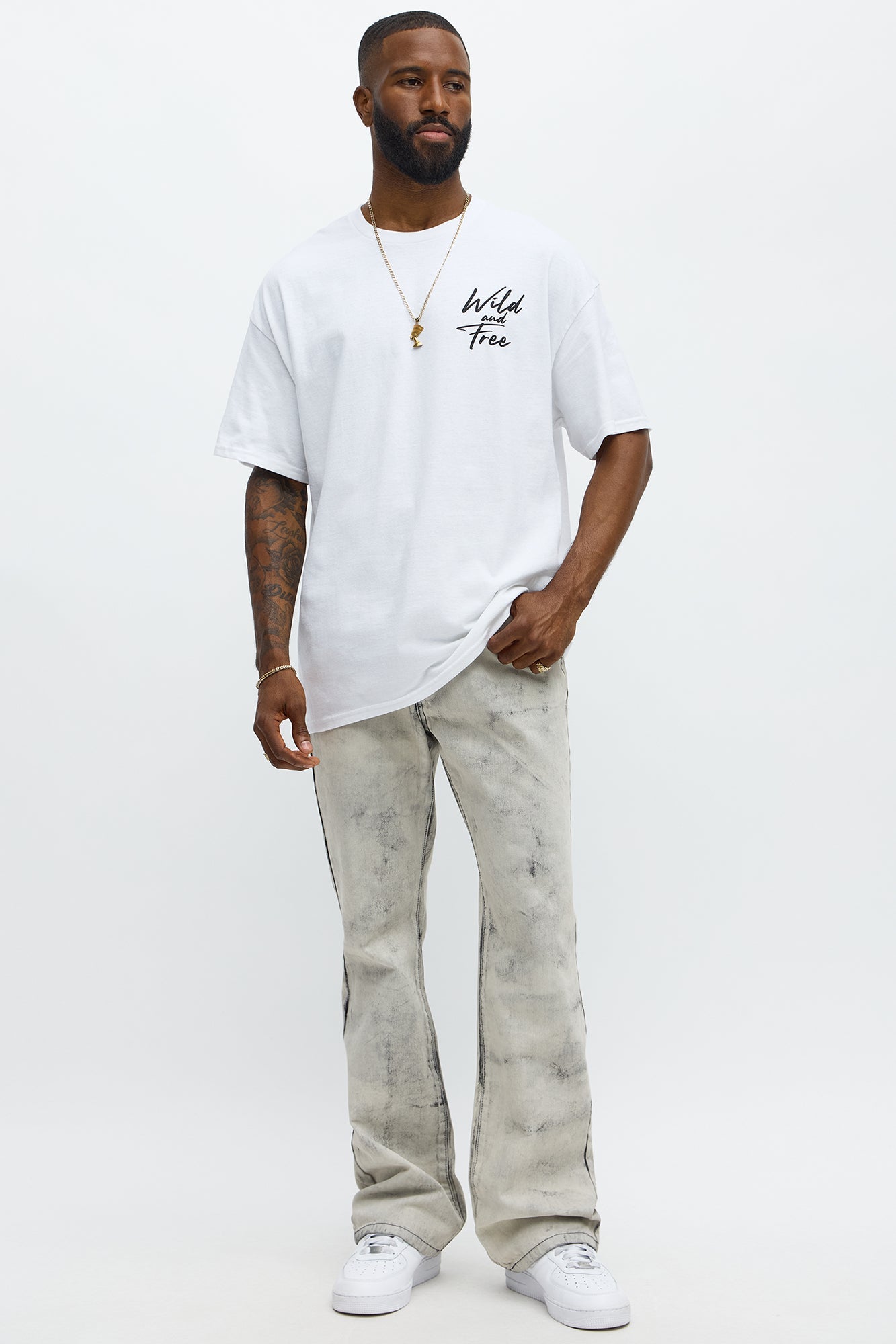 Stacked Slim Flare Not For The Smoke Jeans - Grey/Smoke