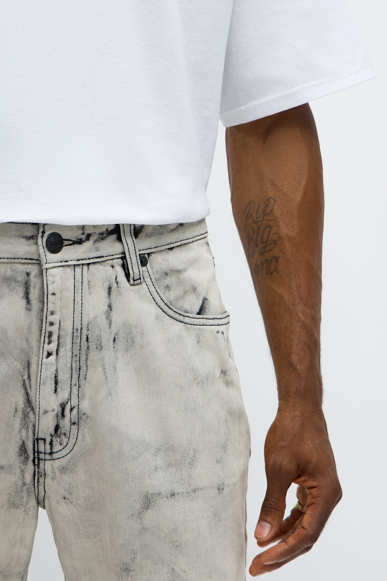 Stacked Slim Flare Not For The Smoke Jeans - Grey/Smoke
