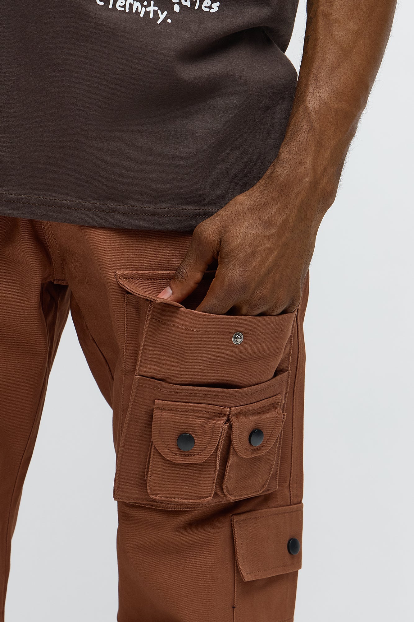 Slim Count On It Cargo Utility Pants - Brown