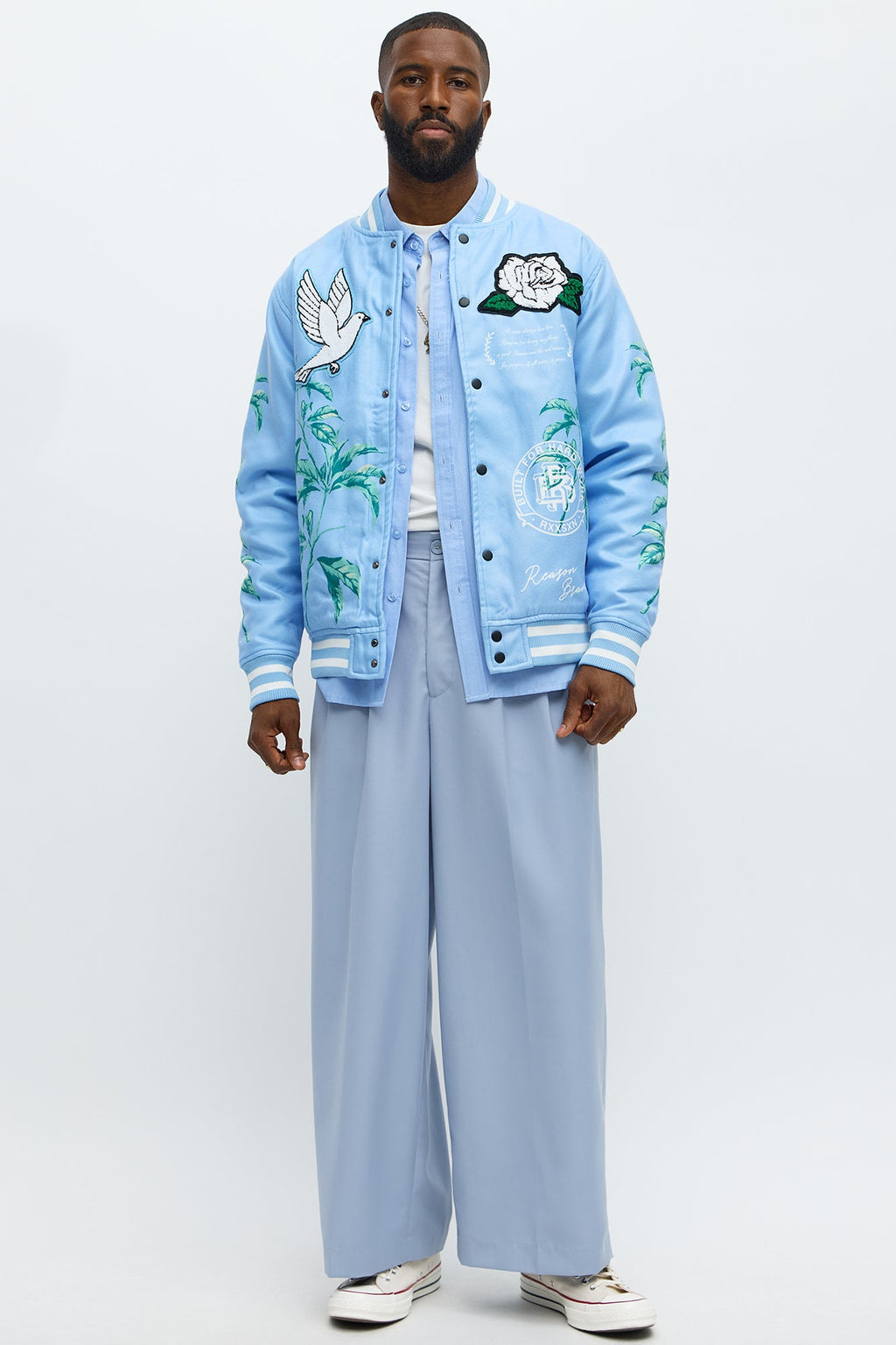 Wide Leg Hustler Pleated Trouser - Blue