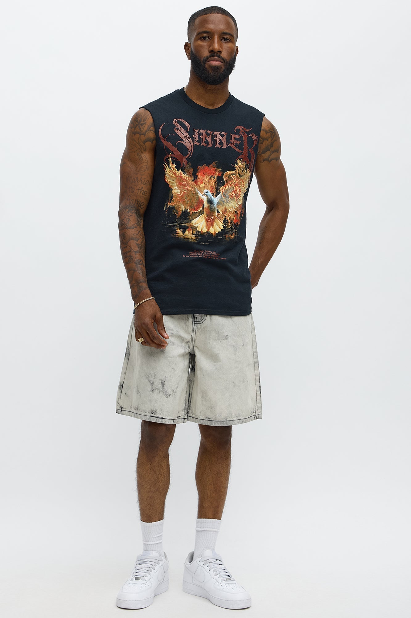 Relaxed Not For The Smoke Denim Shorts - Grey/Smoke