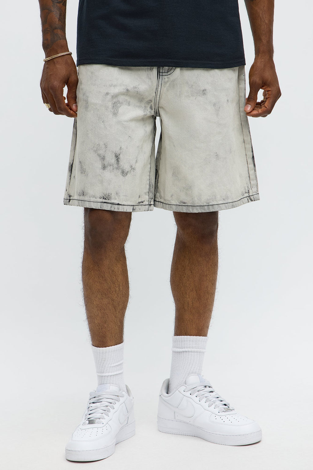 Relaxed Not For The Smoke Denim Shorts - Grey/Smoke