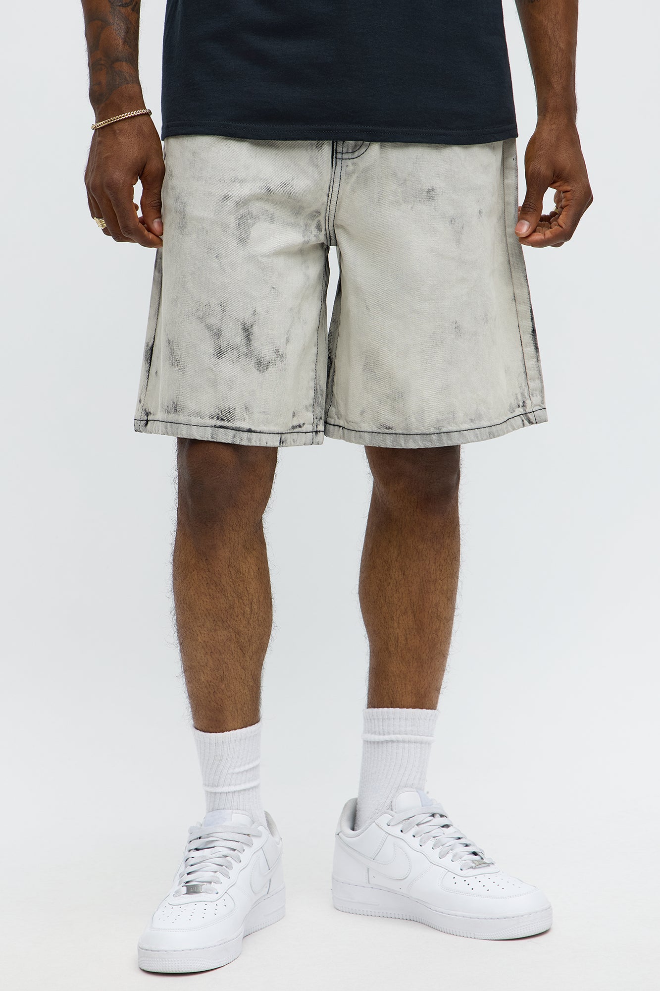 Relaxed Not For The Smoke Denim Shorts - Grey/Smoke