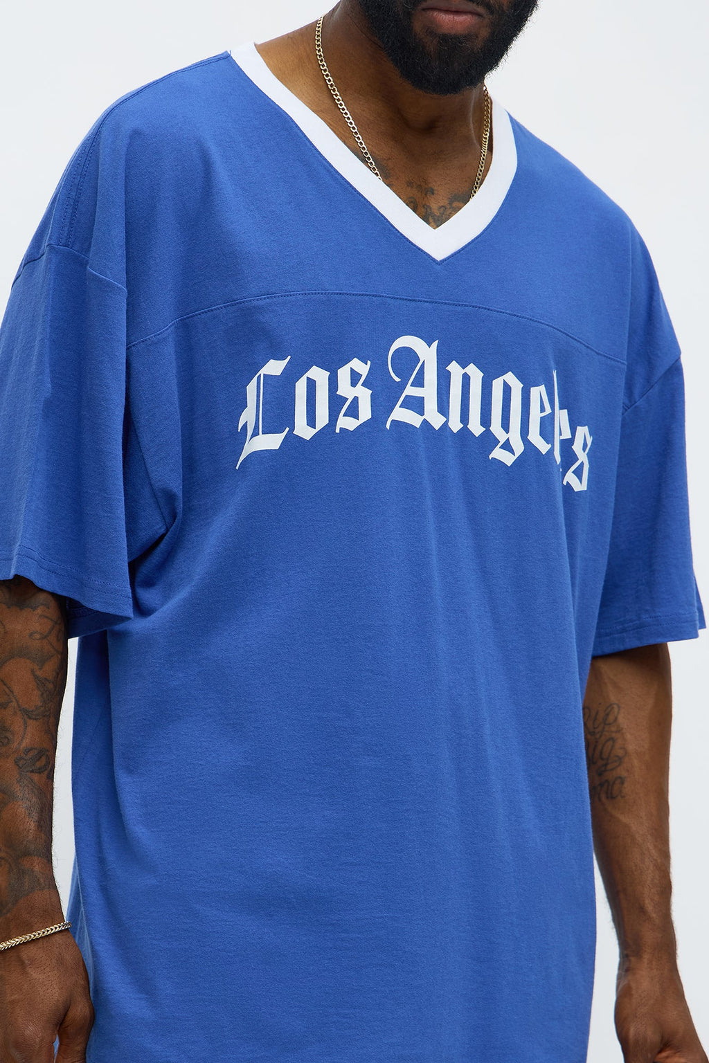LA Old English Jersey Tee - Blue