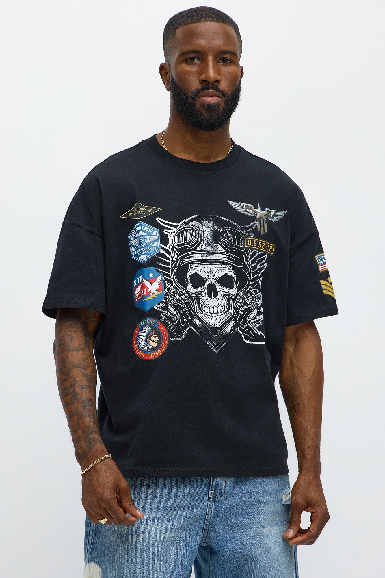 Airman Specialist Oversized Short Sleeve Tee - Black