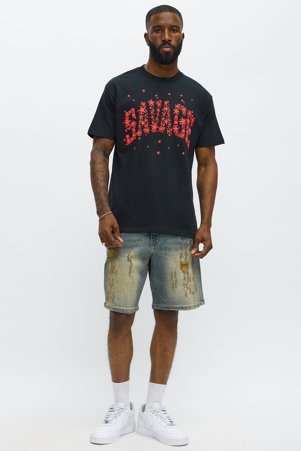 Savage Star Short Sleeve Tee - Black