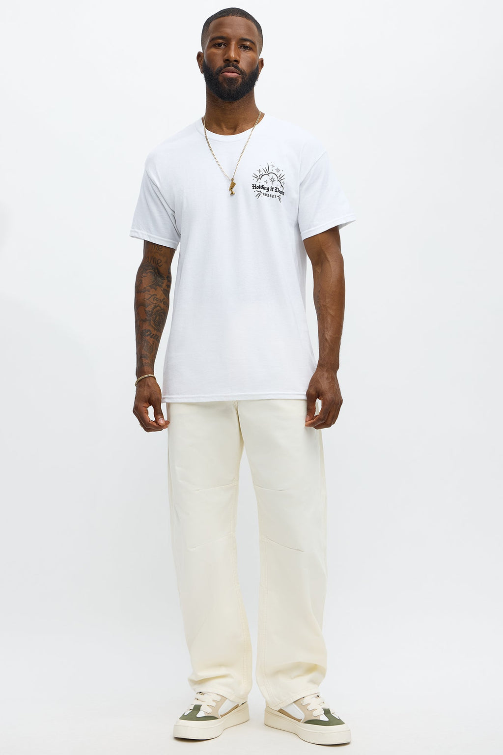 Holding It Down Short Sleeve Tee - White