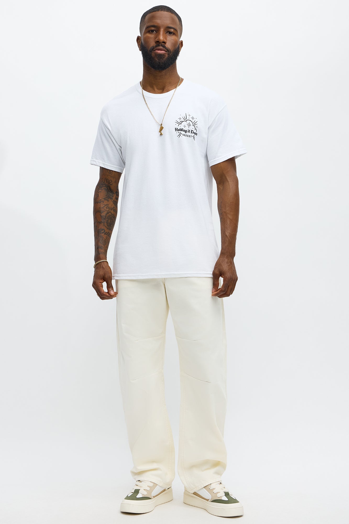 Holding It Down Short Sleeve Tee - White