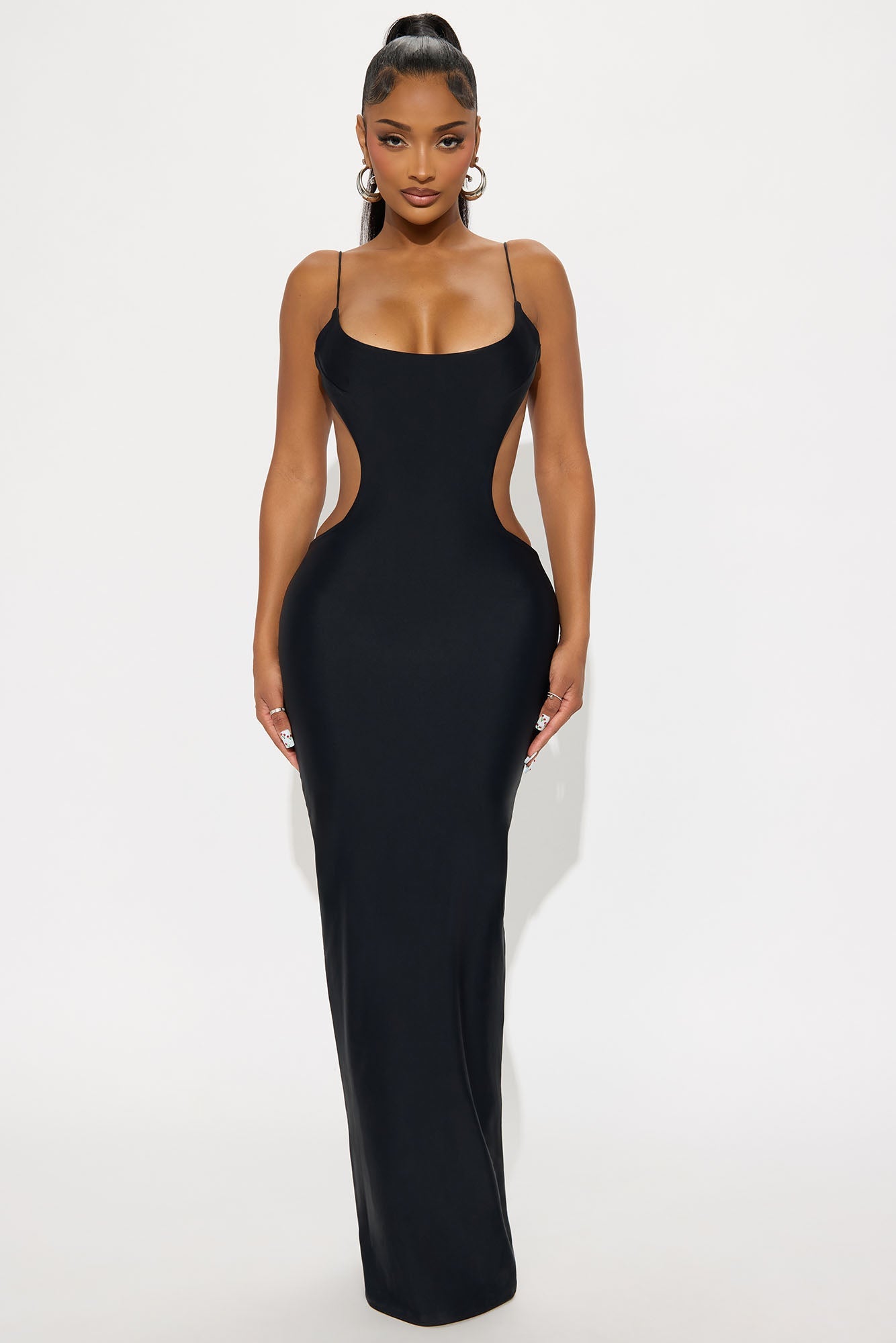 Evelina Double Lined Maxi Dress - Black