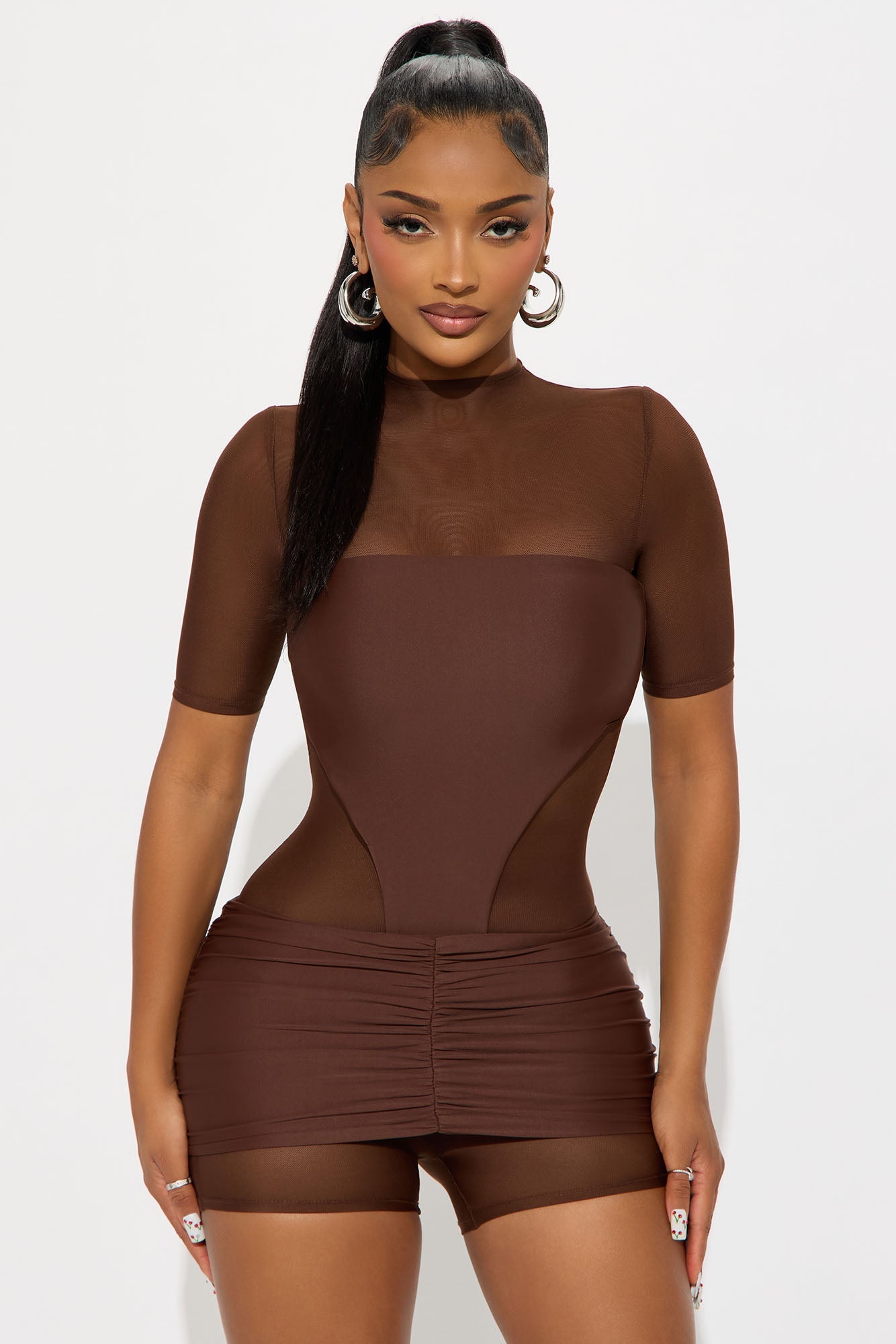 Veda Double Lined Mini Dress - Chocolate