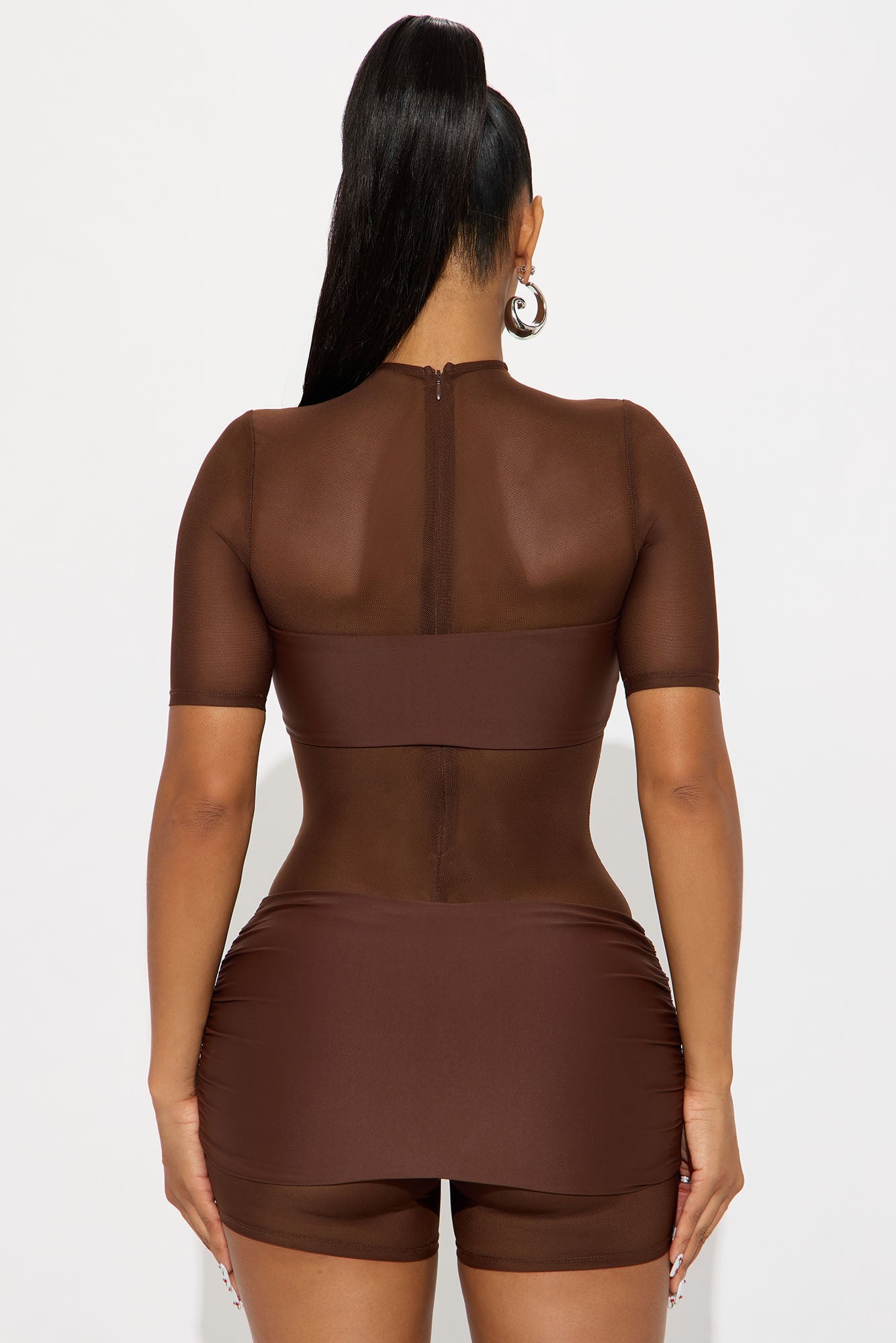 Veda Double Lined Mini Dress - Chocolate
