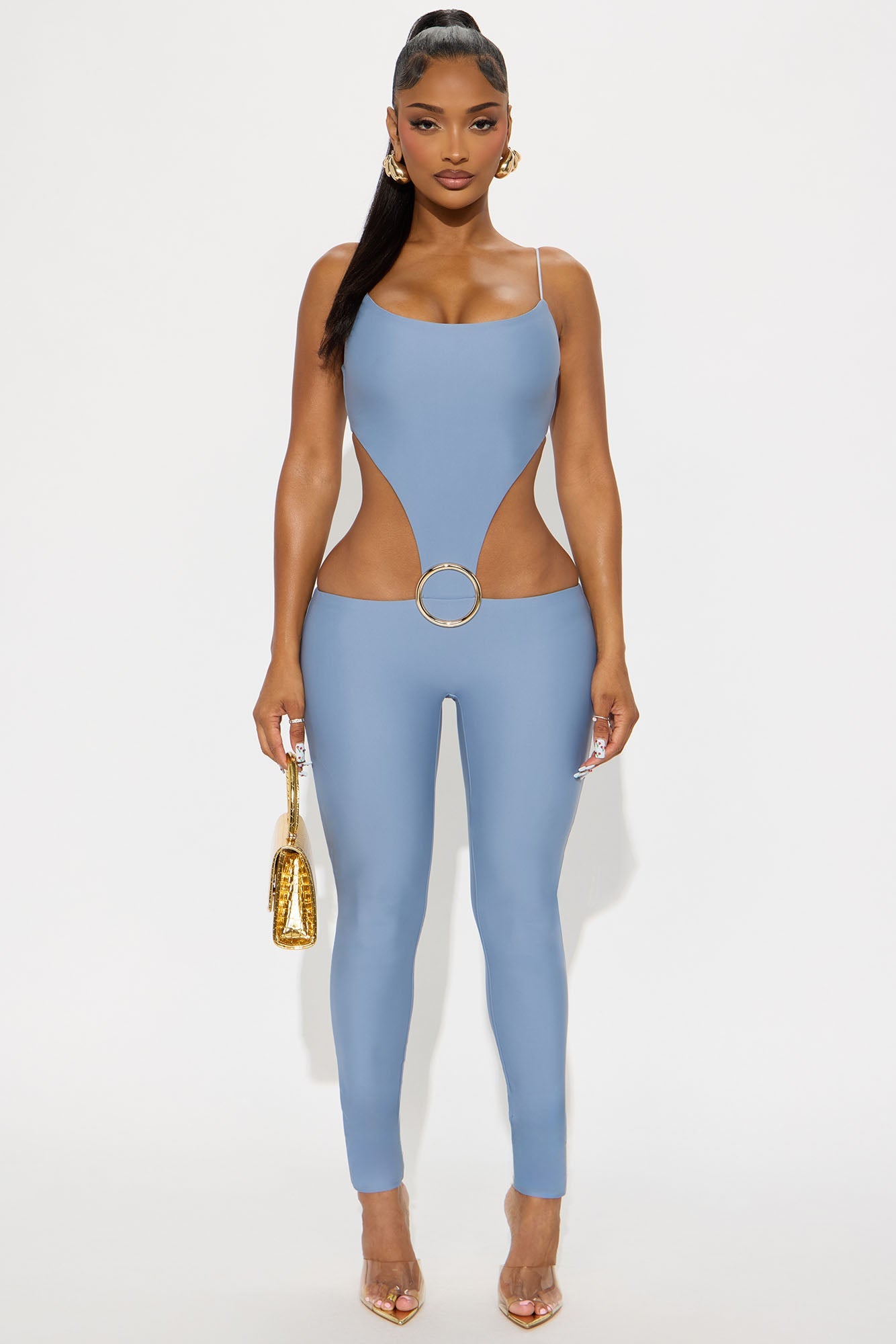 Maren Double Lined Jumpsuit - Dusty Blue
