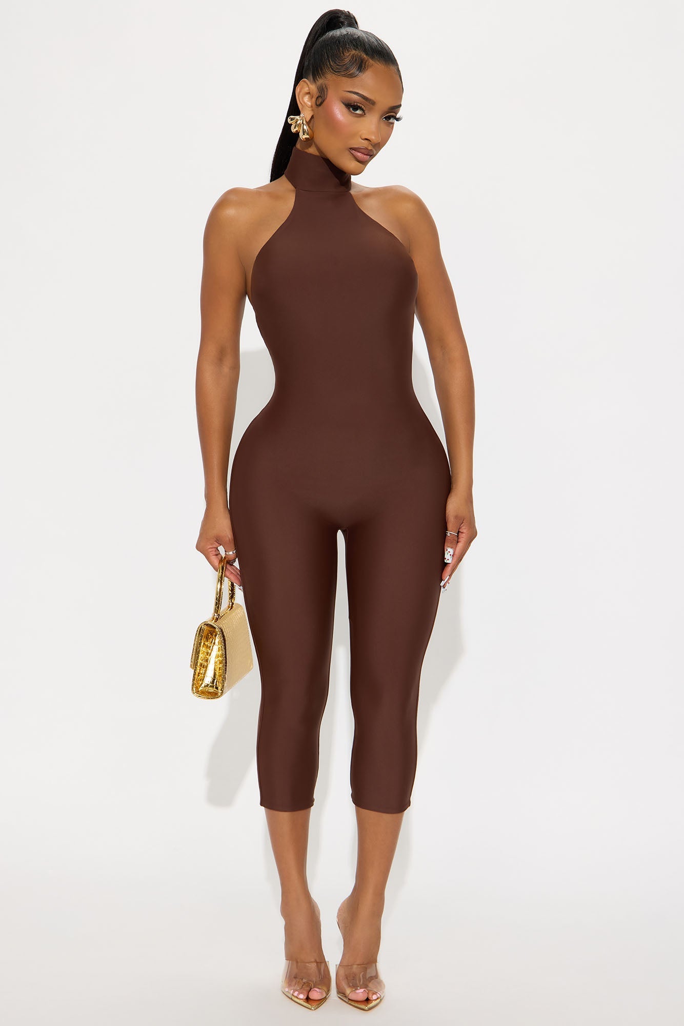 Veda Double Lined Jumpsuit - Chocolate