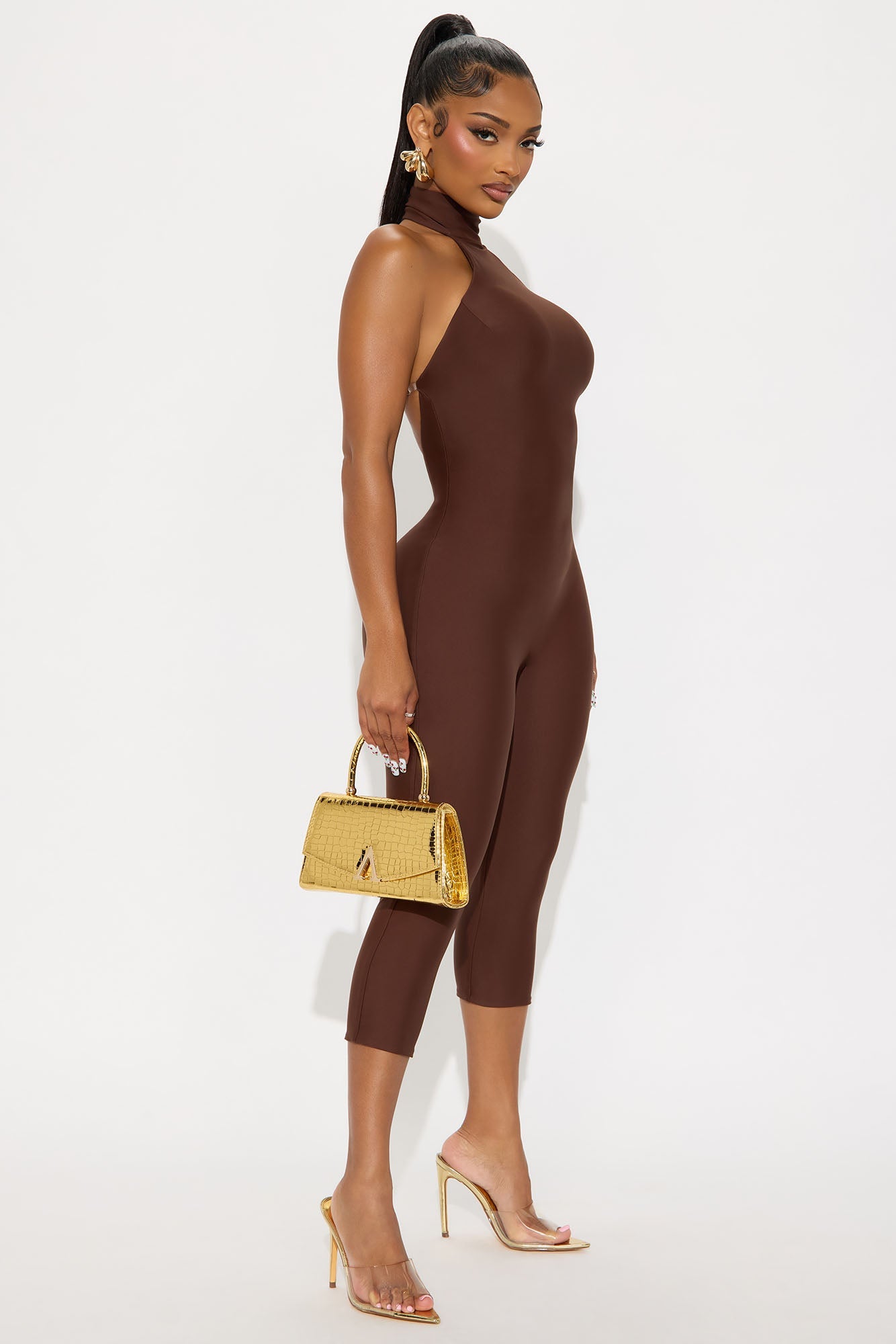 Veda Double Lined Jumpsuit - Chocolate