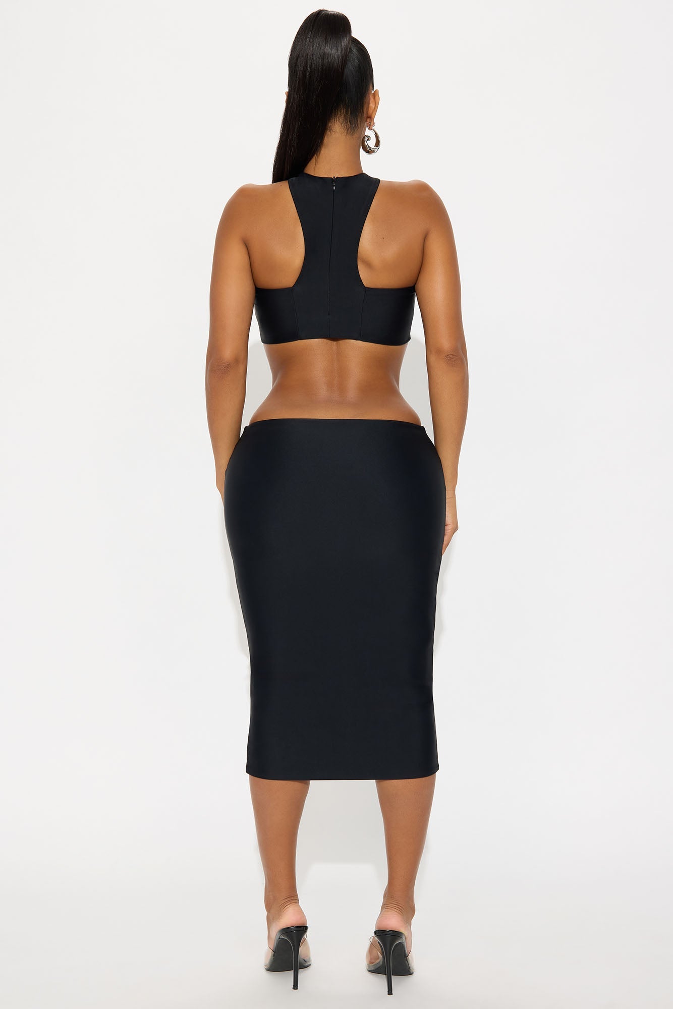 Kaia Double Lined Midi Dress - Black
