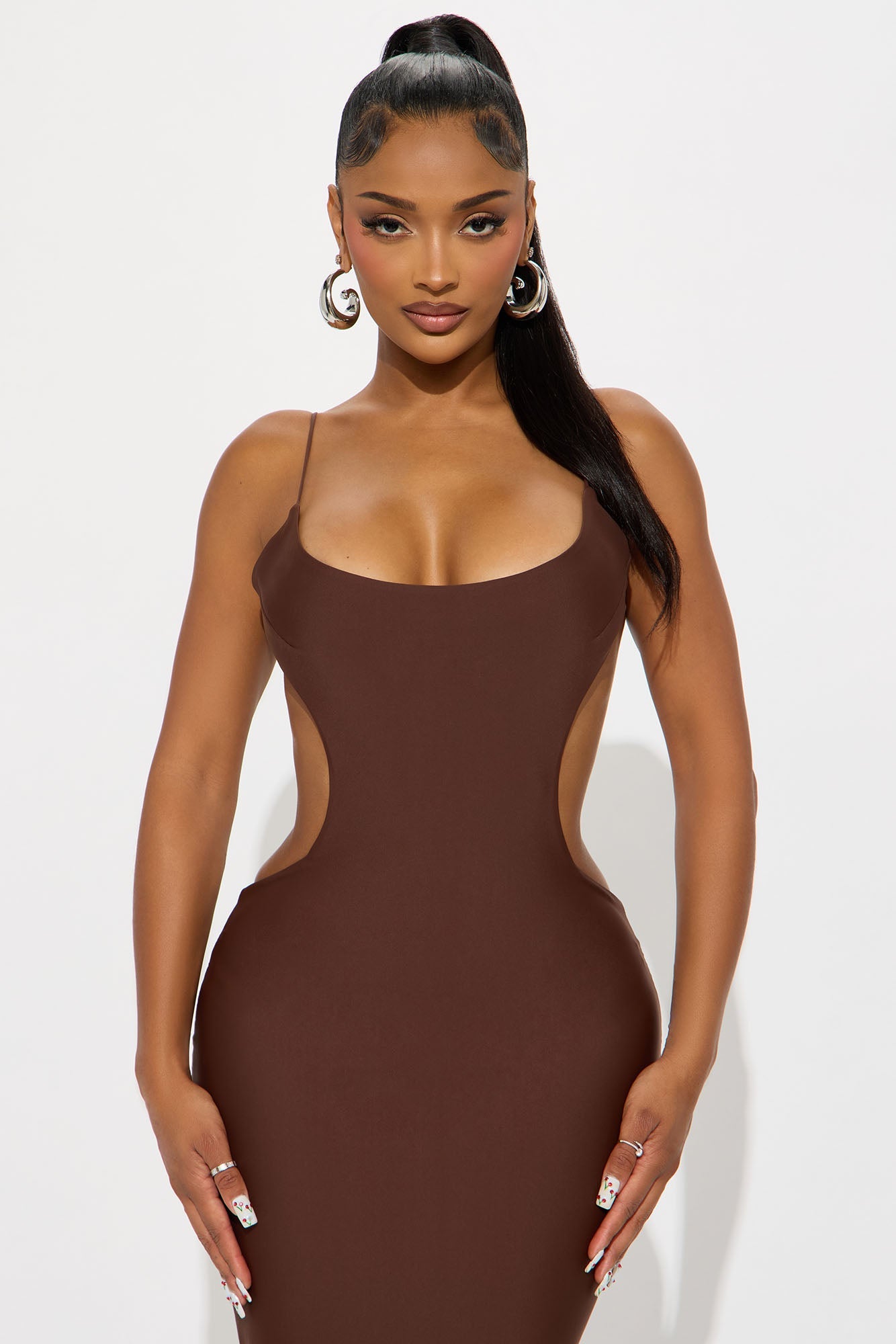 Evelina Double Lined Maxi Dress - Chocolate
