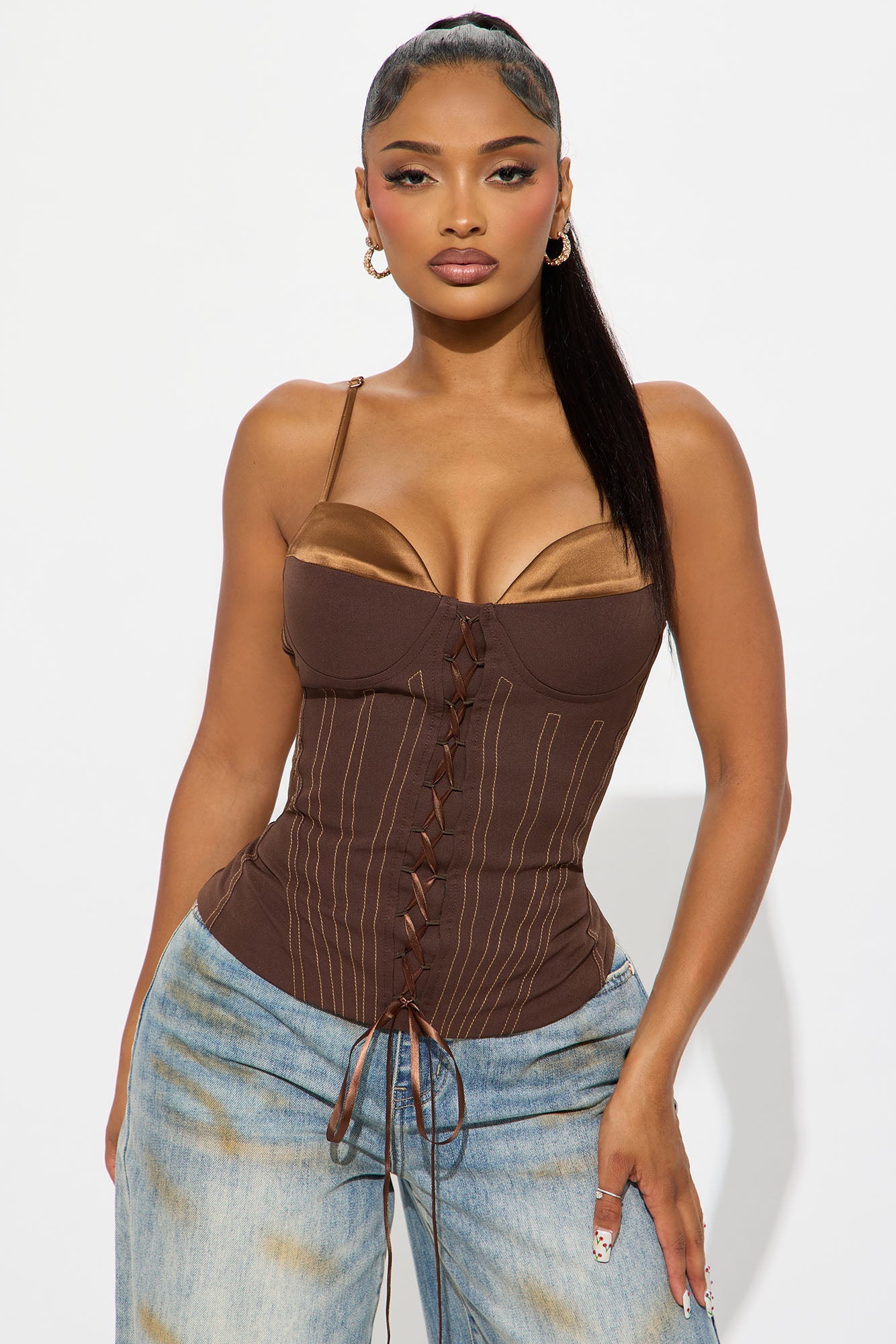 It Goes Like This Corset Top - Chocolate