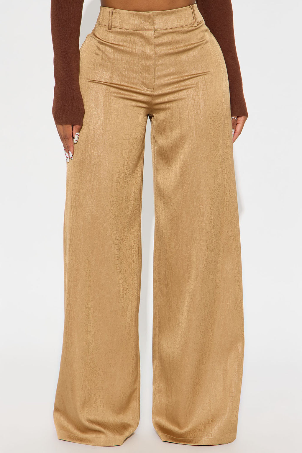 Olandria Textured Wide Leg Pant 33 - Gold 