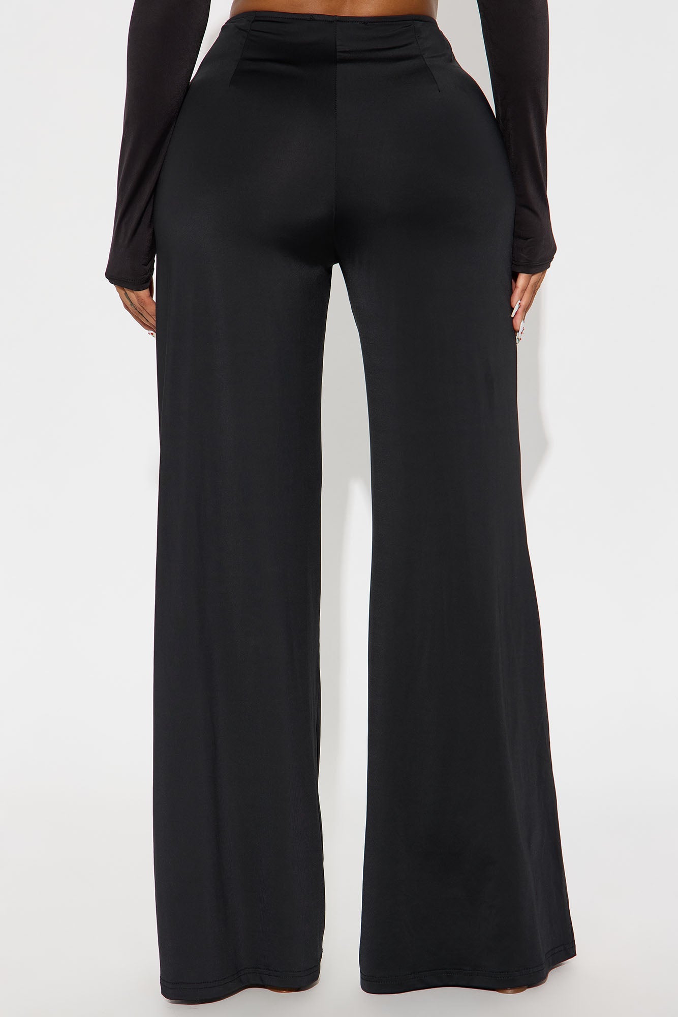 Walk My Way Slinky Wide Leg Pant 33″ - Black