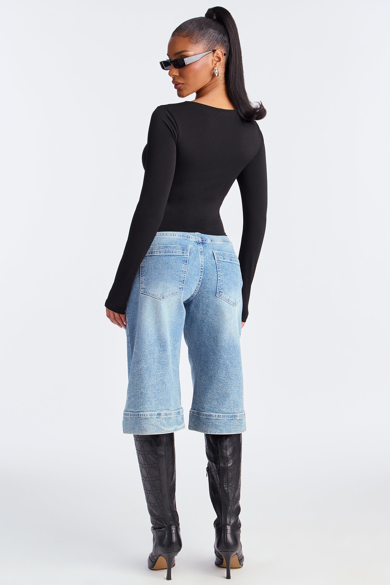 Blair Double Lined Seamless Long Sleeve Top - Black