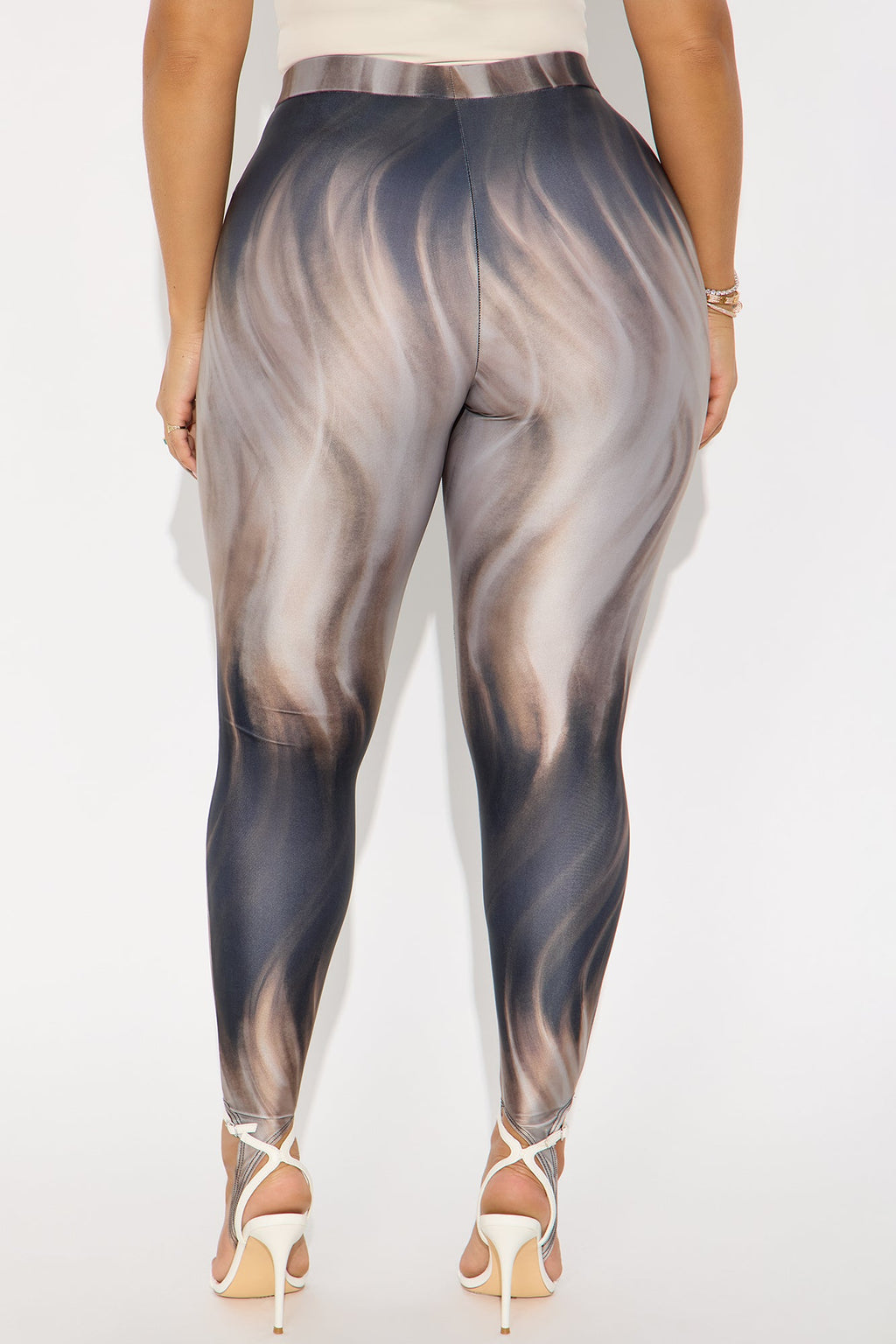 Ashantii Abstract Tricot Stirrup Legging - Brown/combo