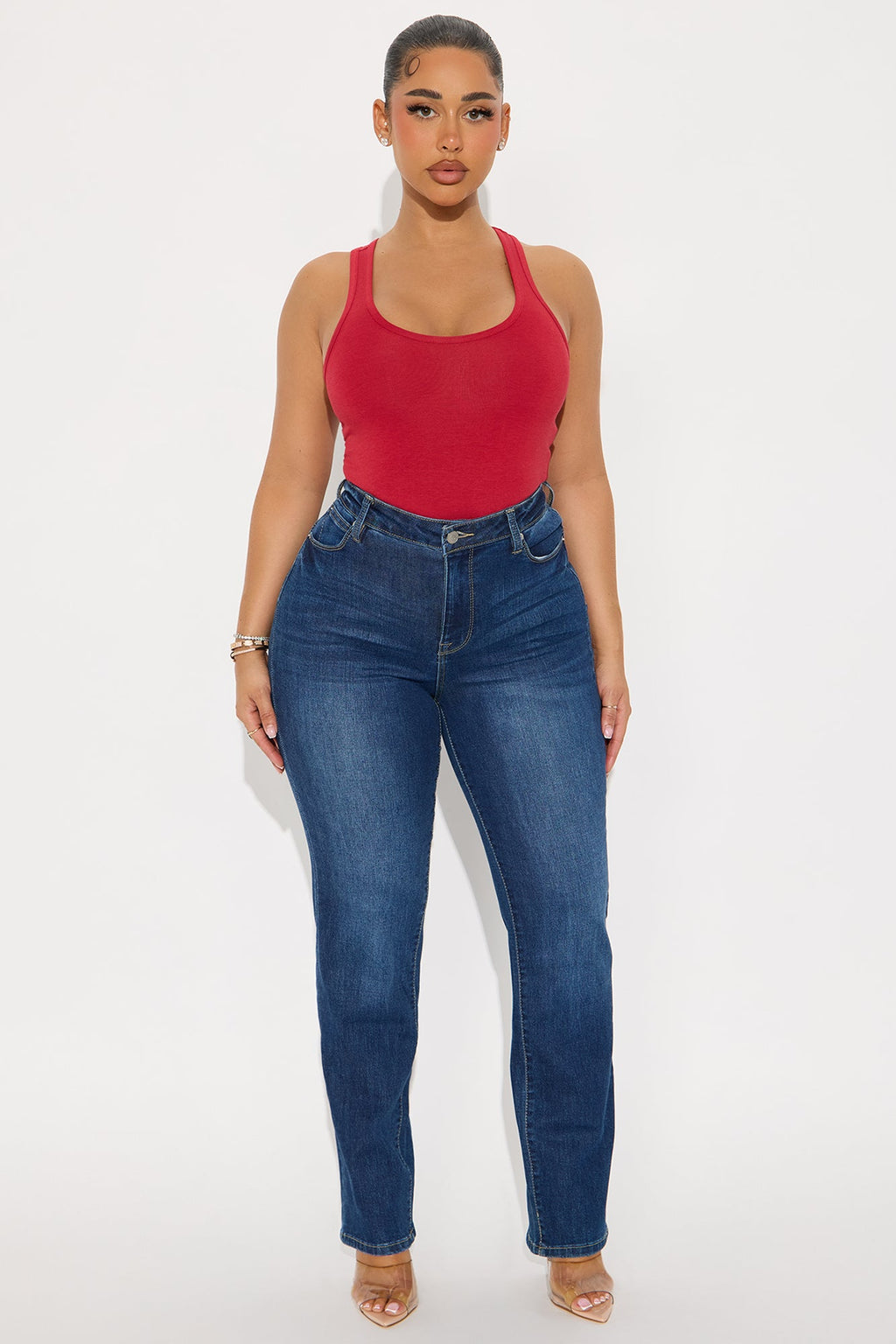 Divine Basic Tank Bodysuit - Burgundy