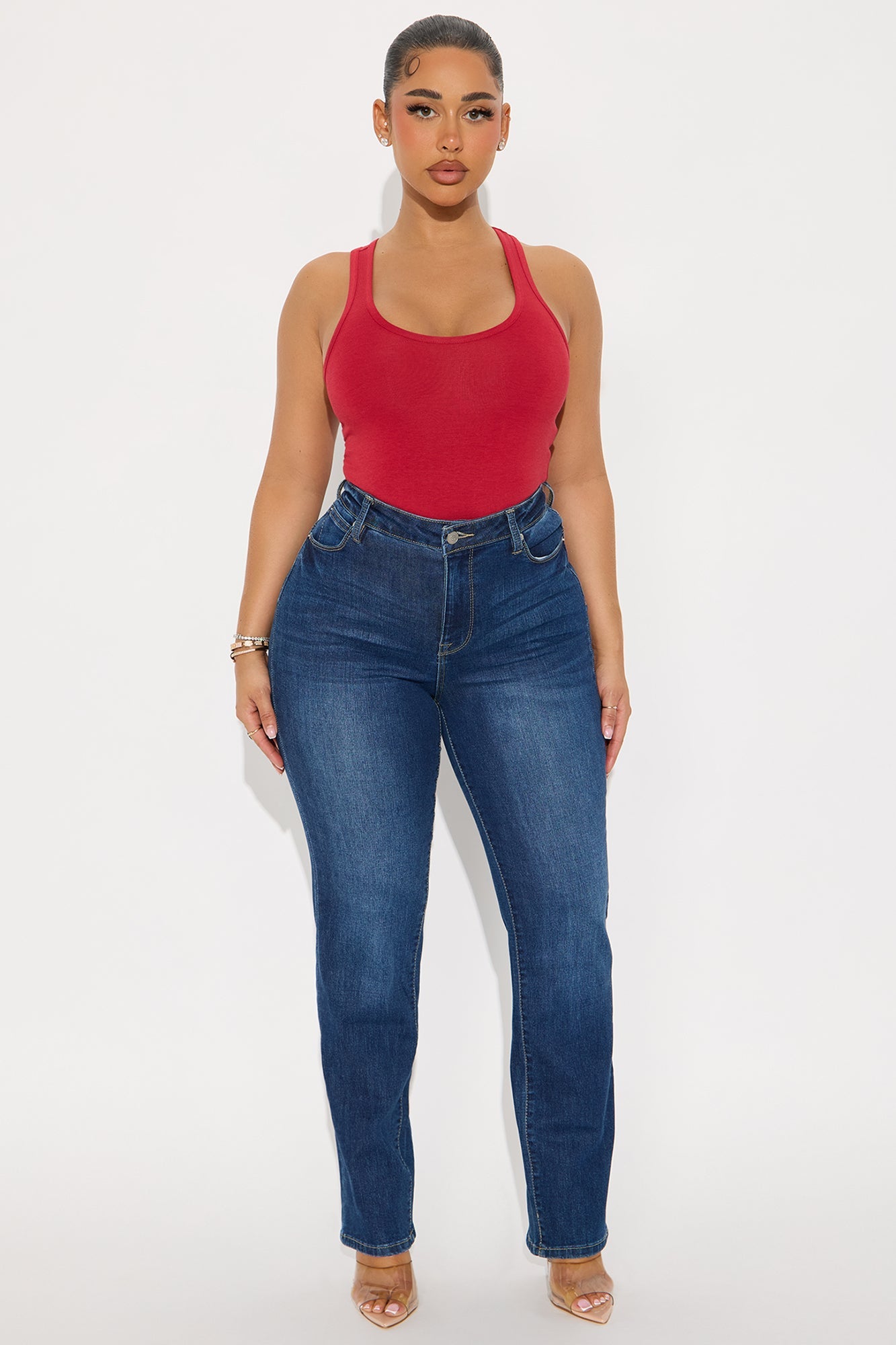 Divine Basic Tank Bodysuit - Burgundy