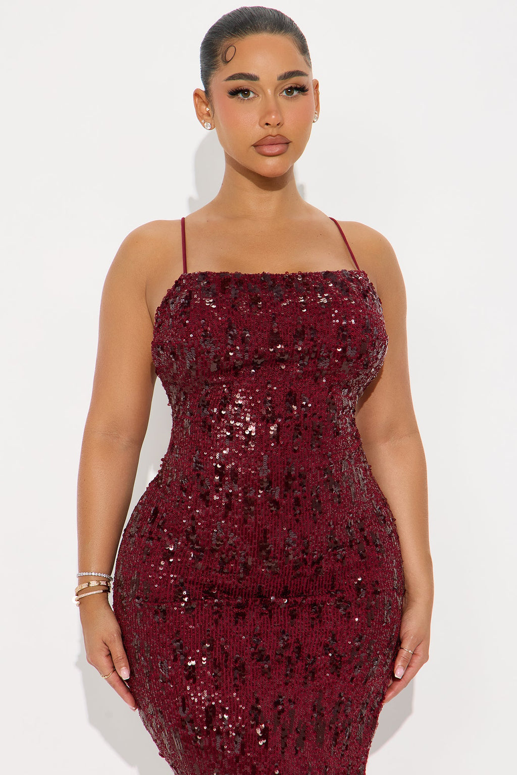 Lurella Sequin Midi Dress - Wine