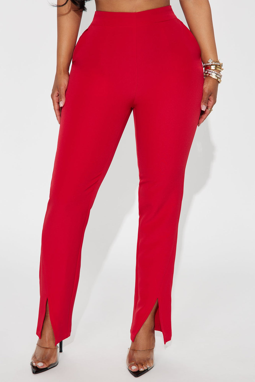 About Her Business Capri Trouser Pant - Red