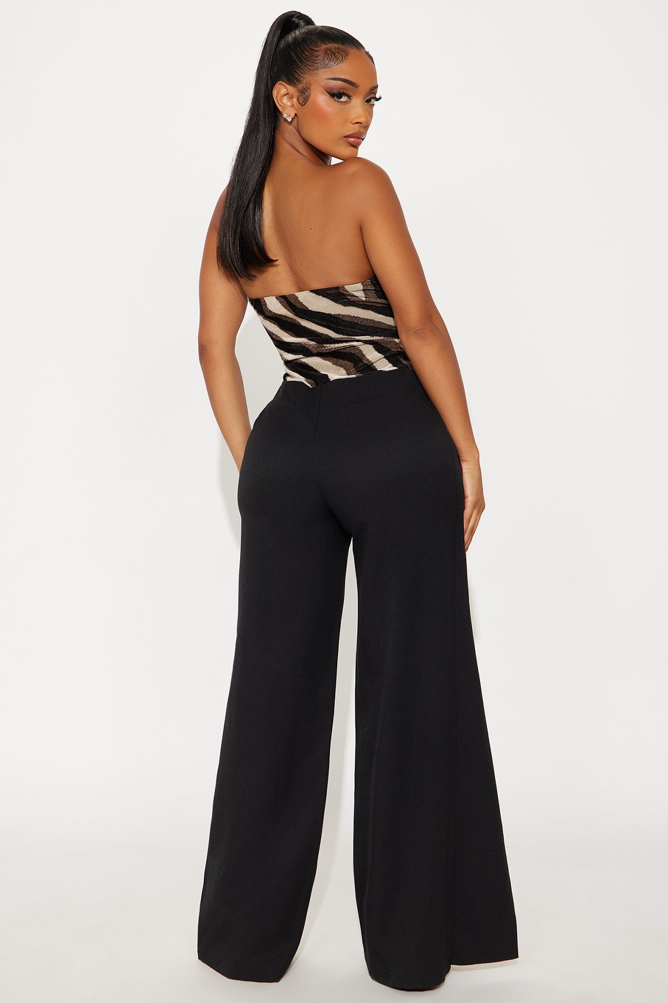 Lola Twofer Wide Leg Jumpsuit - Black/combo