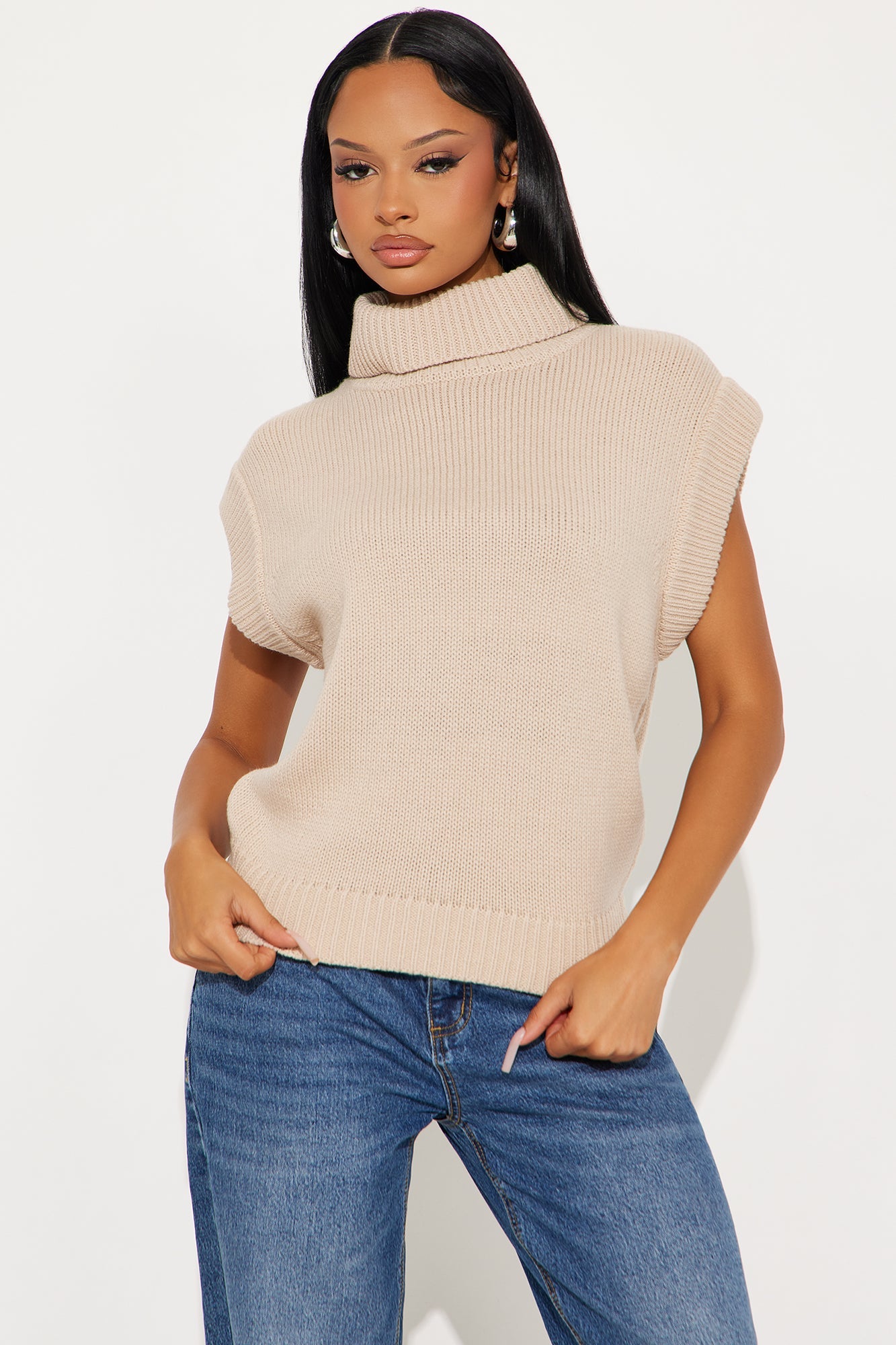 Enya Turtle Neck Sweater - Beige