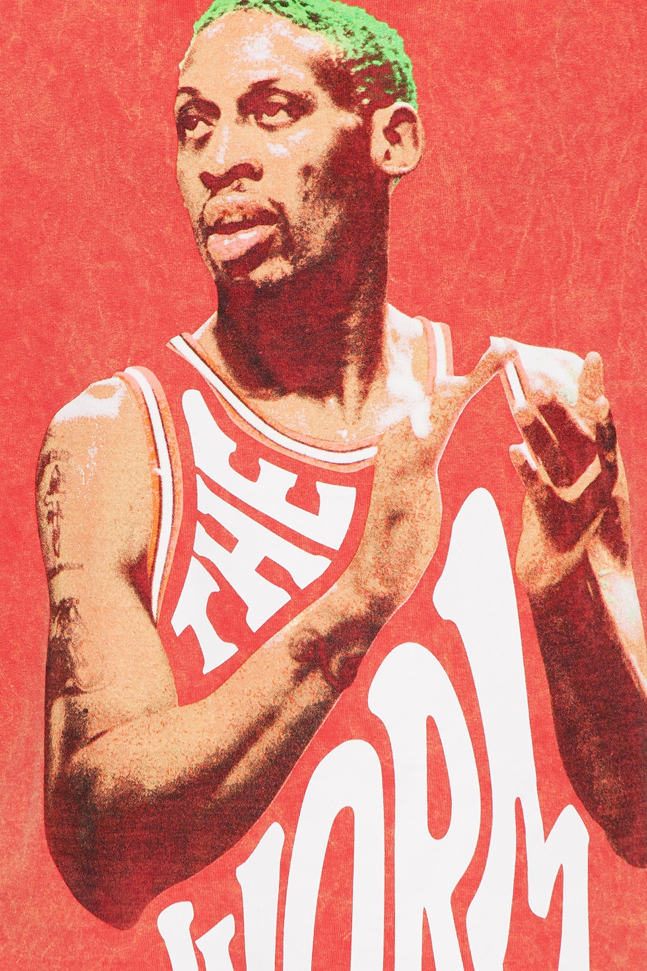 Dennis Rodman The Worm Washed Tee - Red
