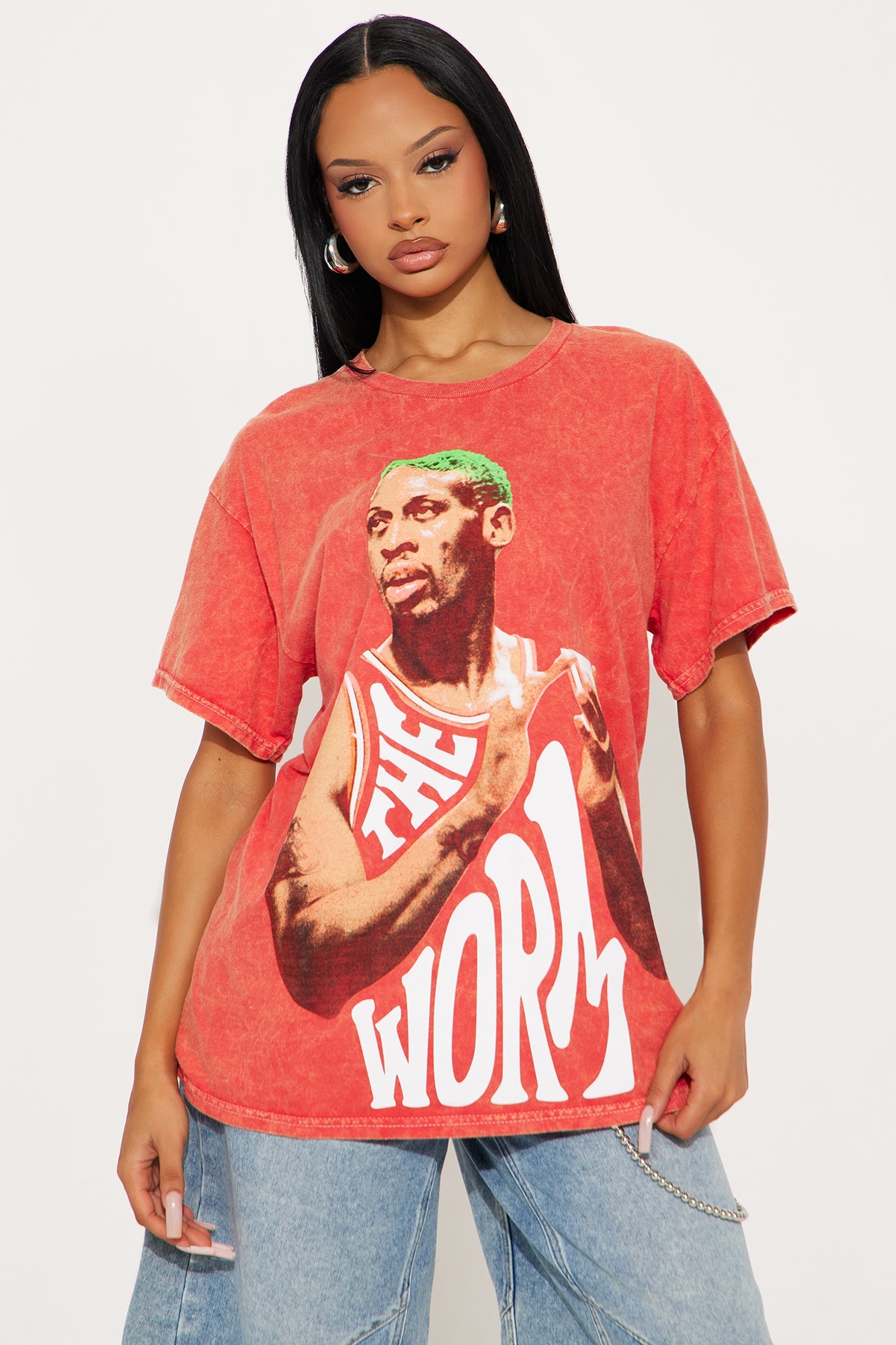Dennis Rodman The Worm Washed Tee - Red