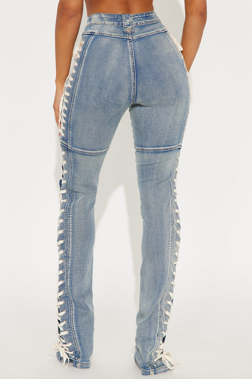 Tall Jaw Dropper Stretch Lace Up Bootcut Jeans - Medium Wash