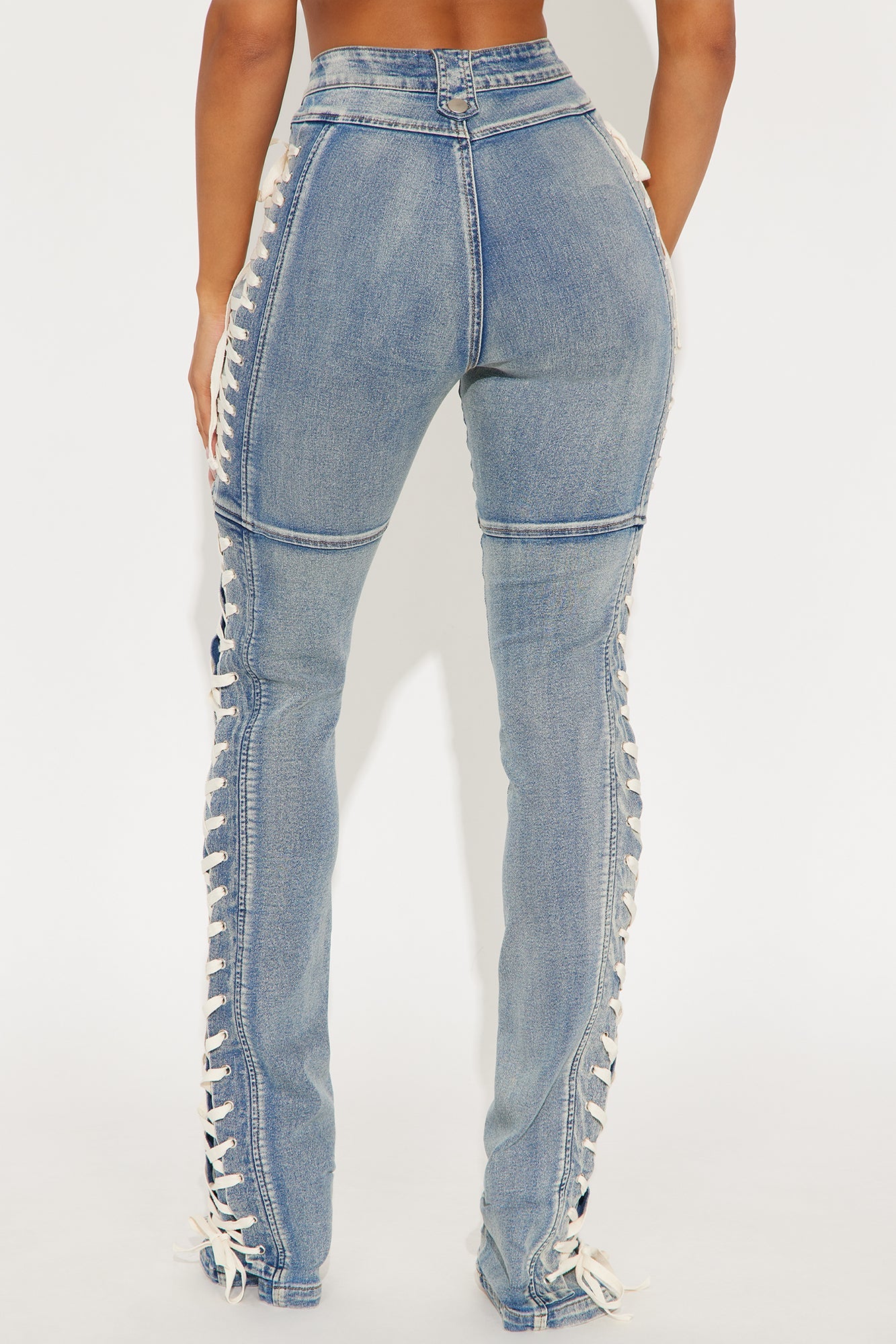 Tall Jaw Dropper Stretch Lace Up Bootcut Jeans - Medium Wash